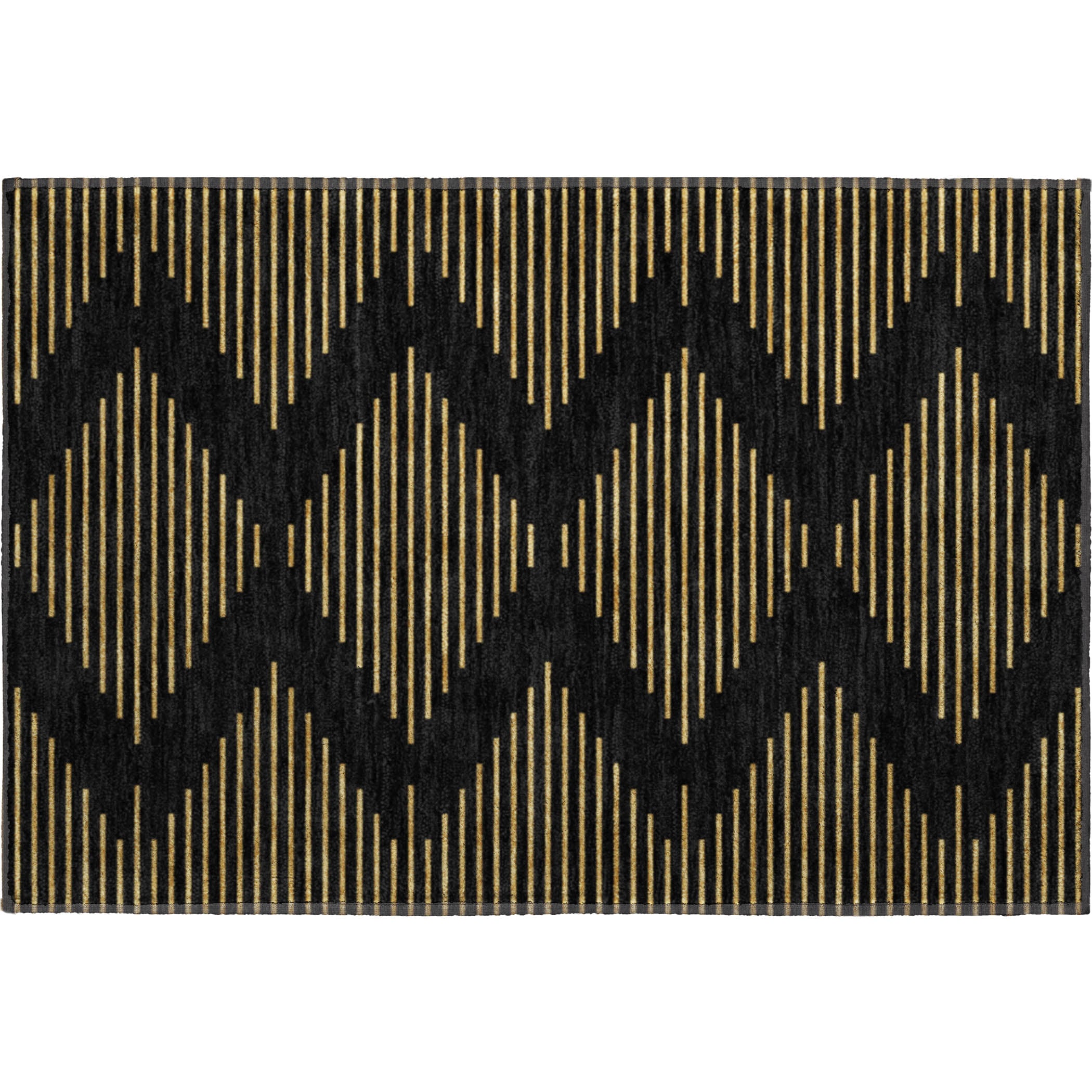 Sintra Machine Washable Transitional Black Rug 1'8" x 2'6" #shape_Rectangle
