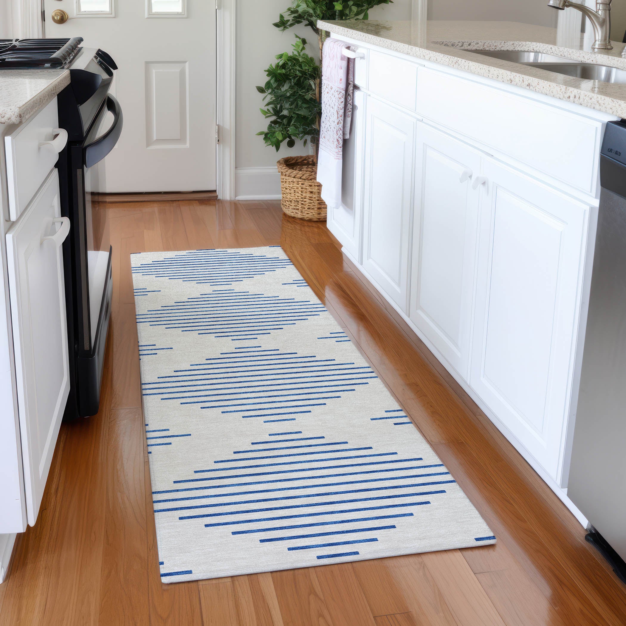 Sintra Machine Washable Transitional Ivory Rug 2'3" x 7'6" #shape_Runner