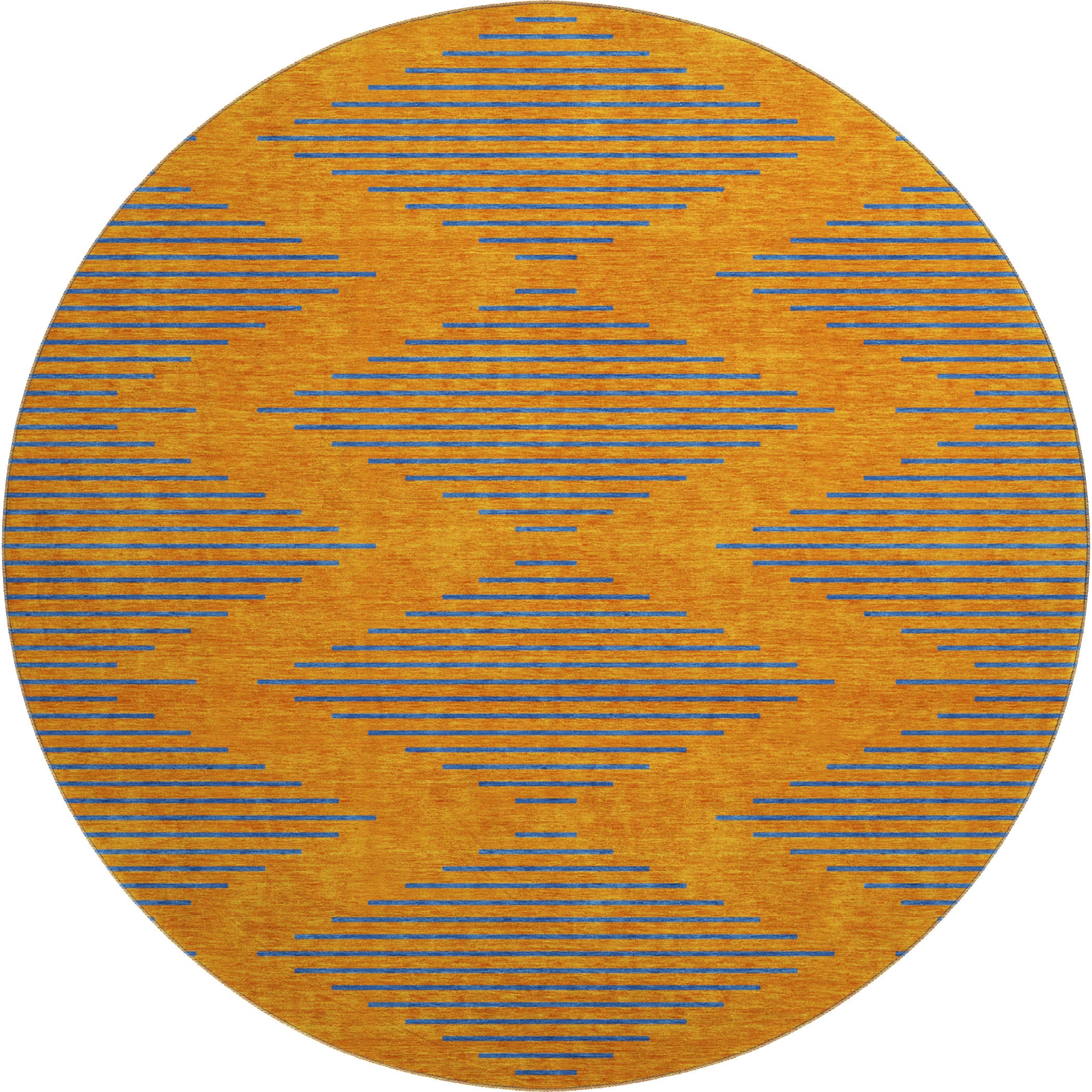 Sintra Machine Washable Transitional Orange Rug 8' x 8' #shape_Round