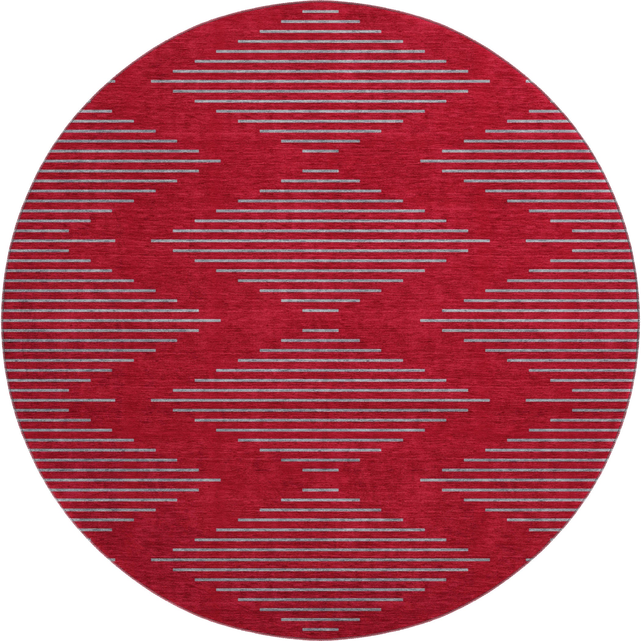 Sintra Machine Washable Transitional Red Rug 8' x 8' #shape_Round