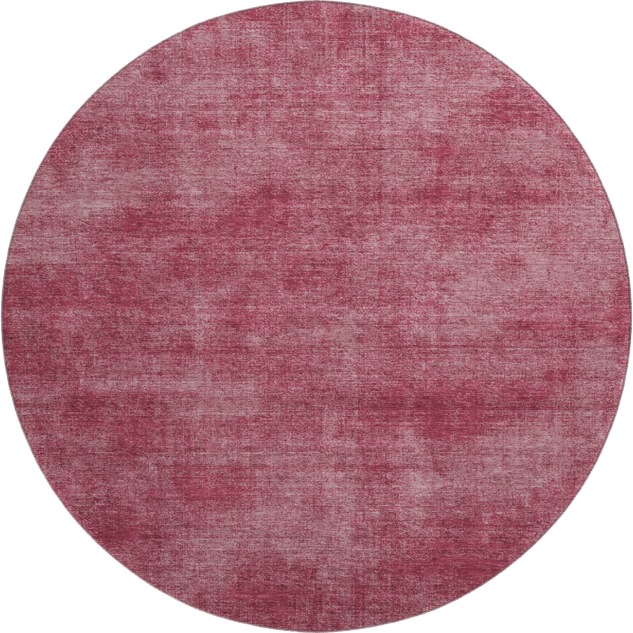 Rome Machine Washable Transitional Garnet Red Rug 8' x 8' #shape_Round