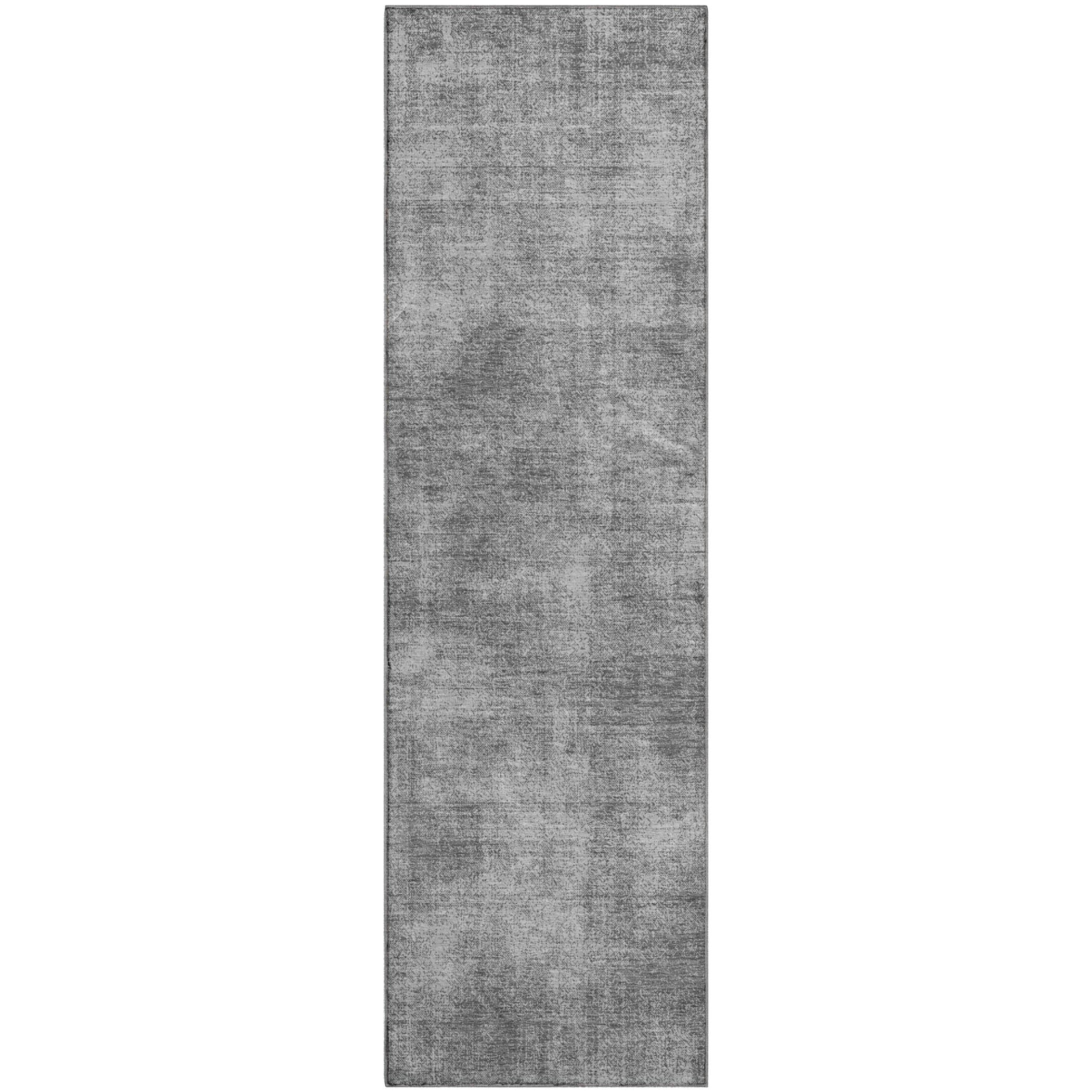 Rome Machine Washable Transitional Gray Rug 2'3" x 7'6" #shape_Runner
