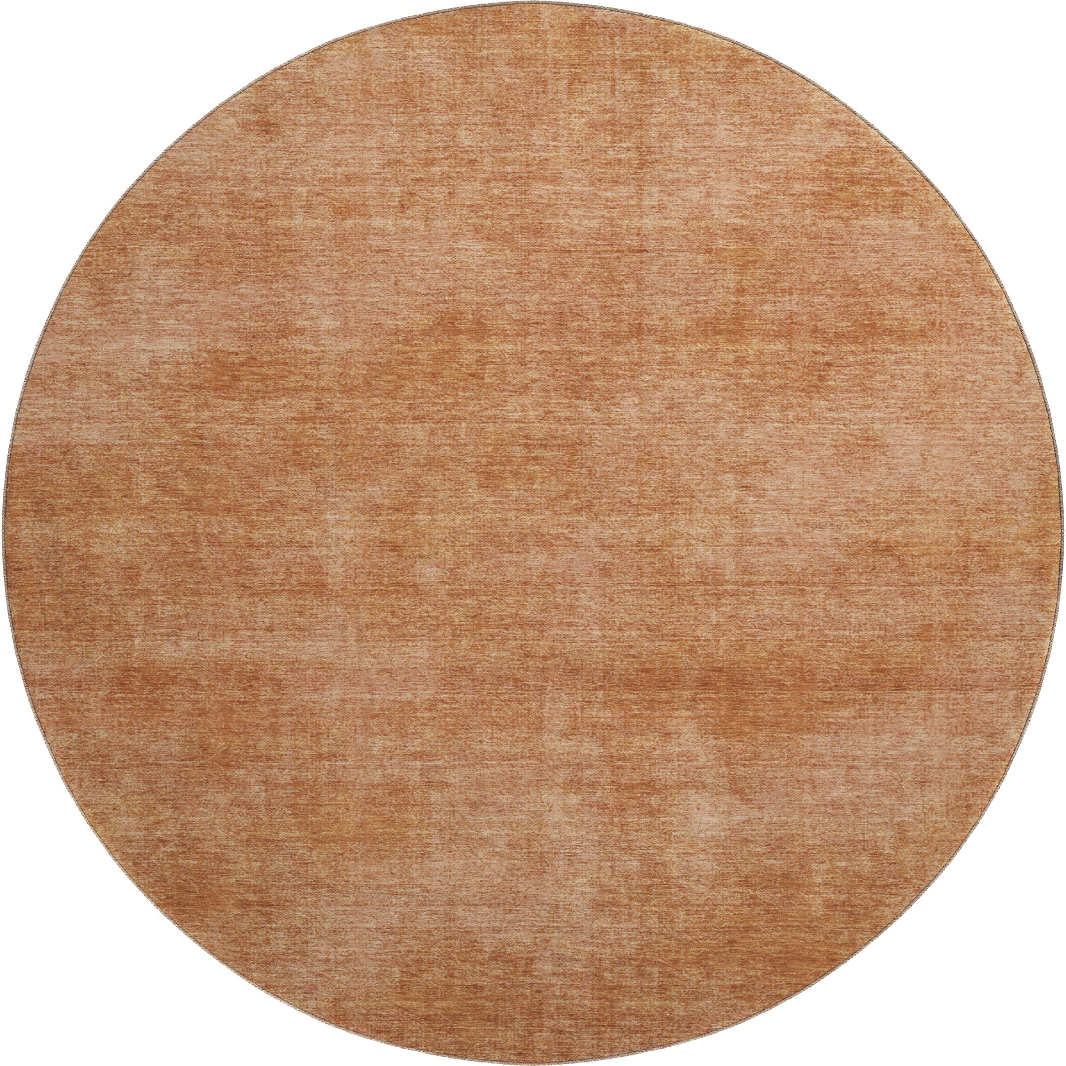 Rome Machine Washable Transitional Paprika Orange Rug 8' x 8' #shape_Round