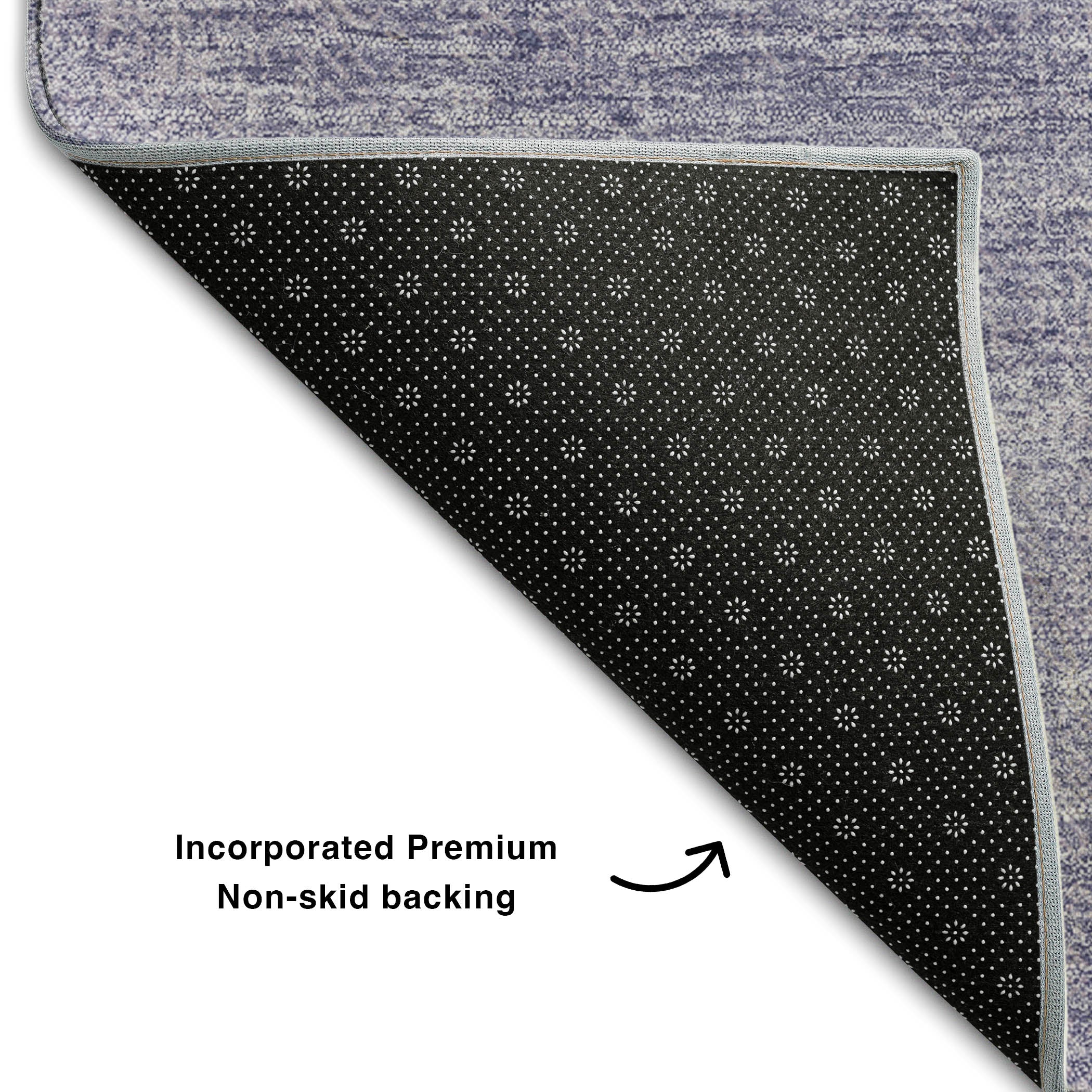 Rome Machine Washable Transitional Purple Rug 1'8" x 2'6" #shape_Rectangle