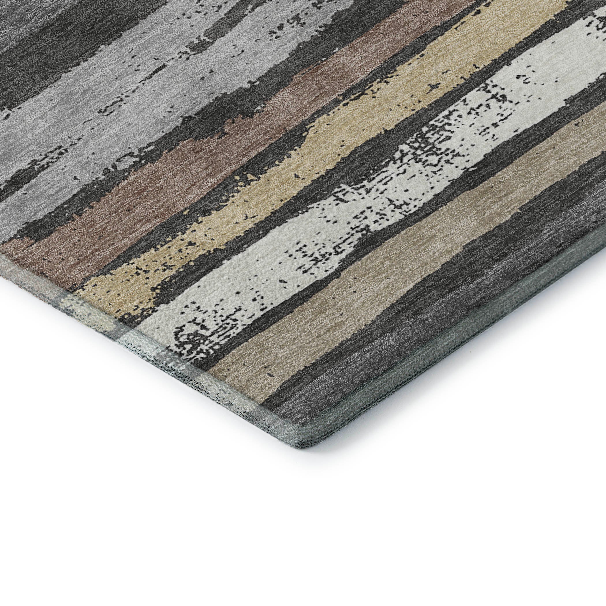 Budapest Machine Washable Transitional Charcoal Gray Rug 1'8" x 2'6" #shape_Rectangle