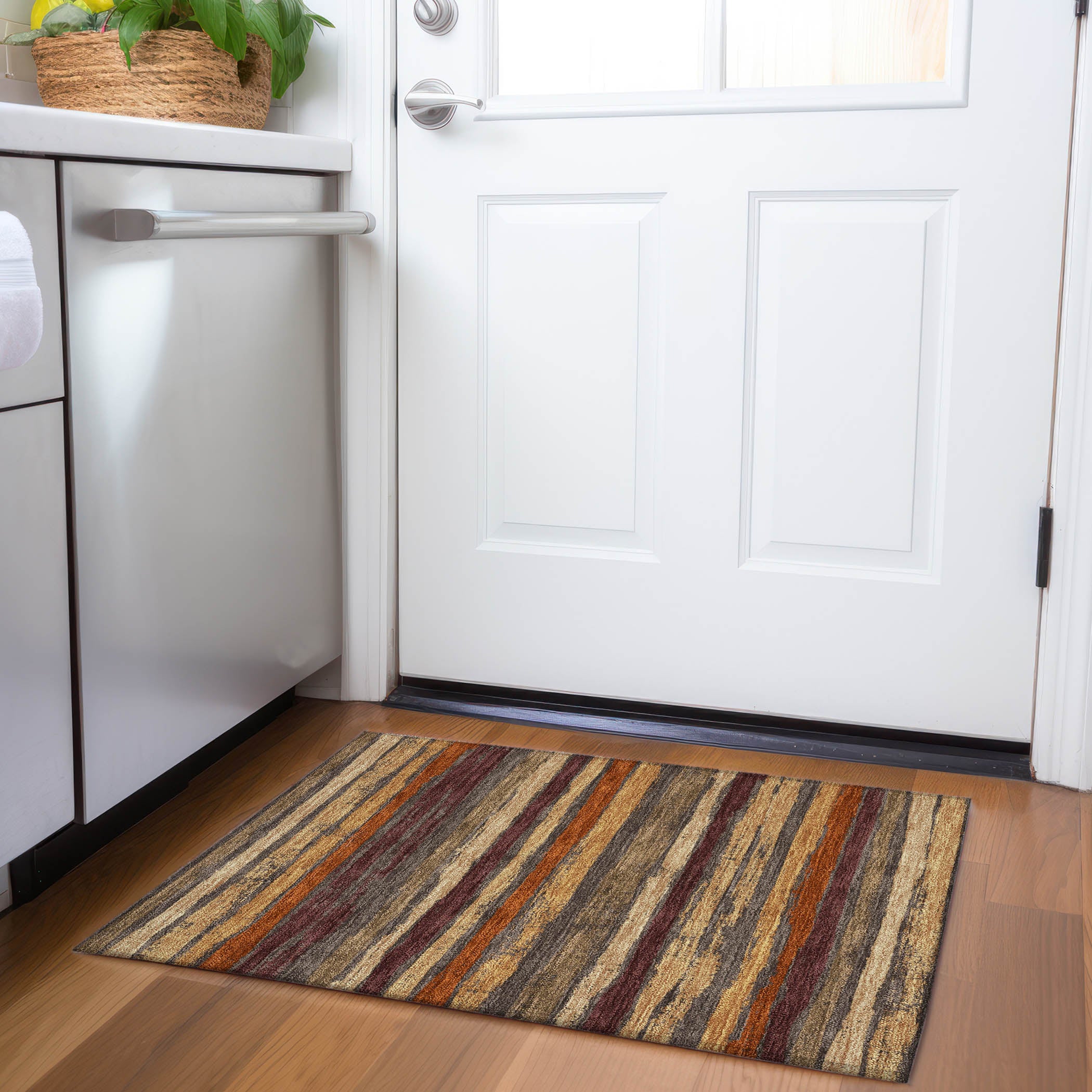 Budapest Machine Washable Transitional Chocolate Brown Rug 1'8" x 2'6" #shape_Rectangle