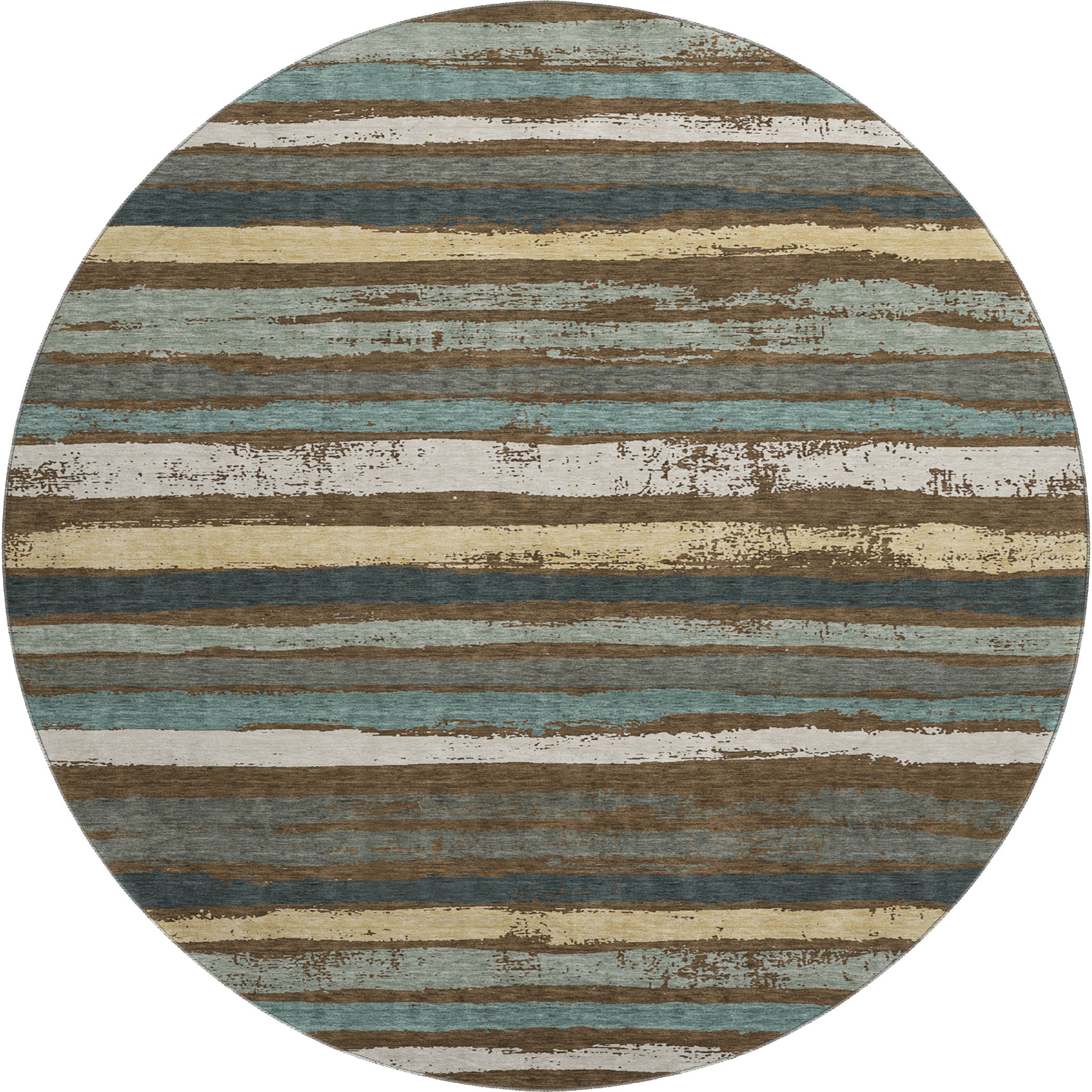 Budapest Machine Washable Transitional Fudge Brown Rug 8' x 8' #shape_Round