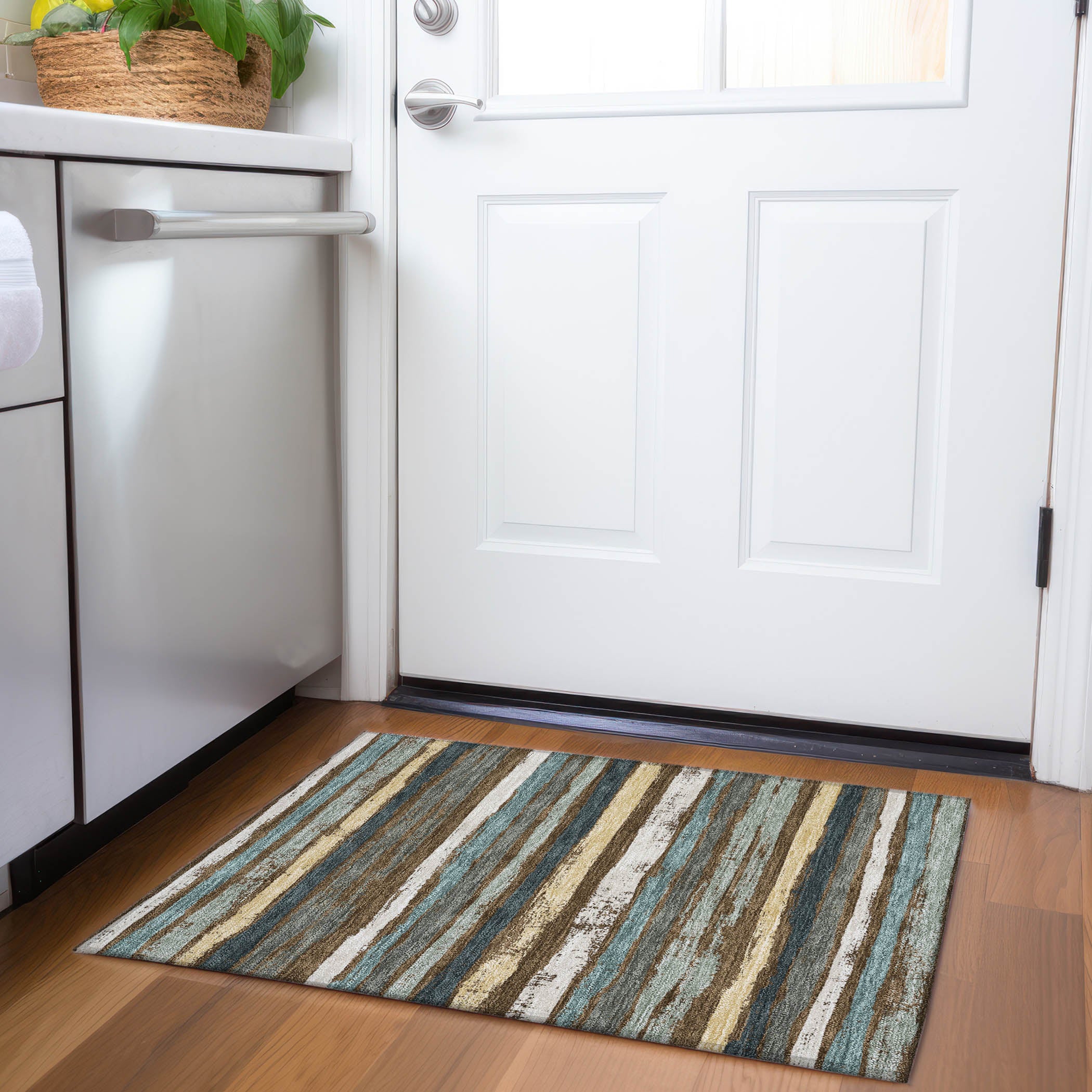 Budapest Machine Washable Transitional Fudge Brown Rug 1'8" x 2'6" #shape_Rectangle