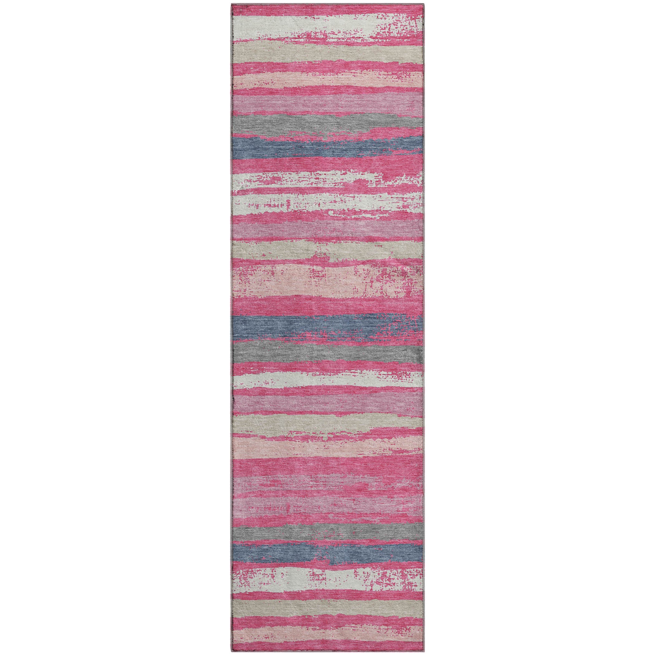 Budapest Machine Washable Transitional Pink Rug 2'3" x 7'6" #shape_Runner