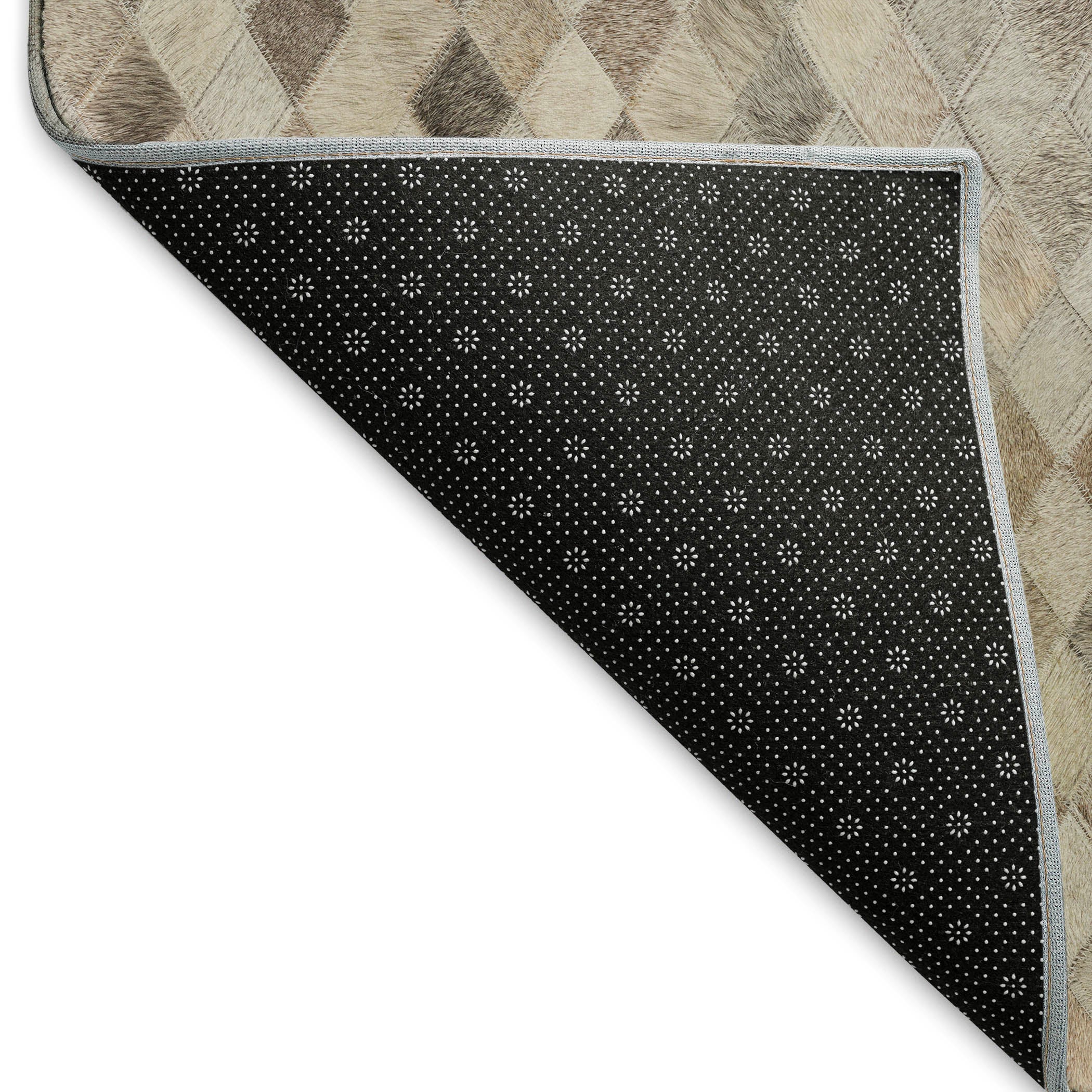 Florence Machine Washable Cowhide Gray Rug 1'8" x 2'6" #shape_Rectangle