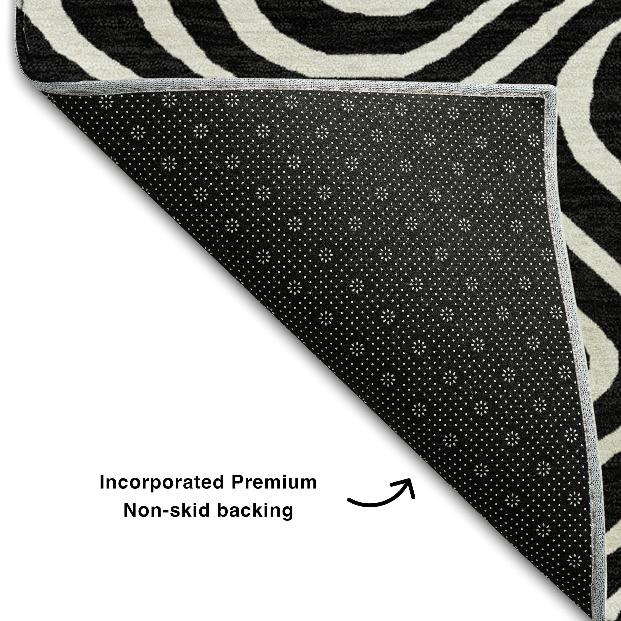 Montevideo Machine Washable Transitional Black Rug 1'8" x 2'6" #shape_Rectangle