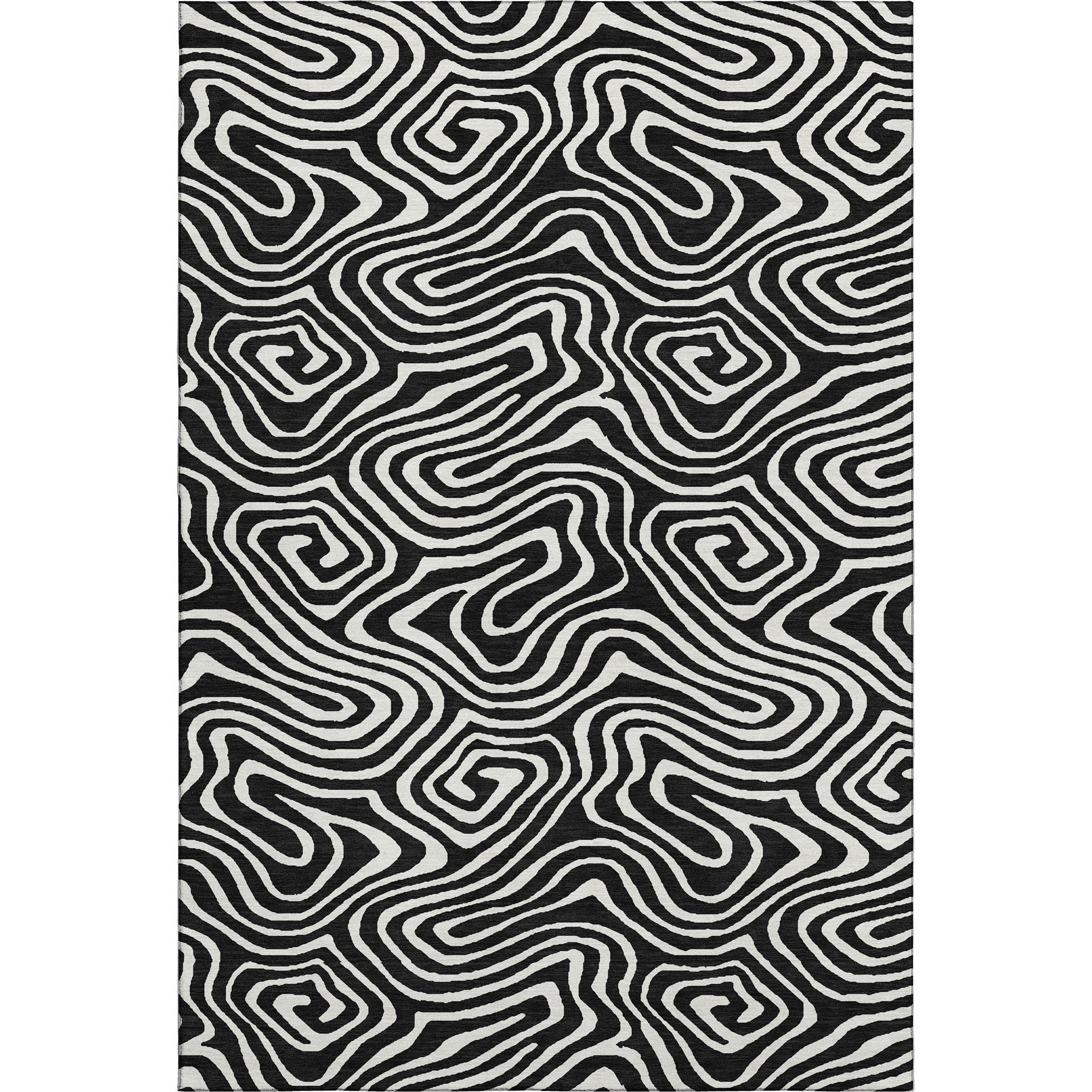 Montevideo Machine Washable Transitional Black Rug 2'6" x 3'10" #shape_Rectangle