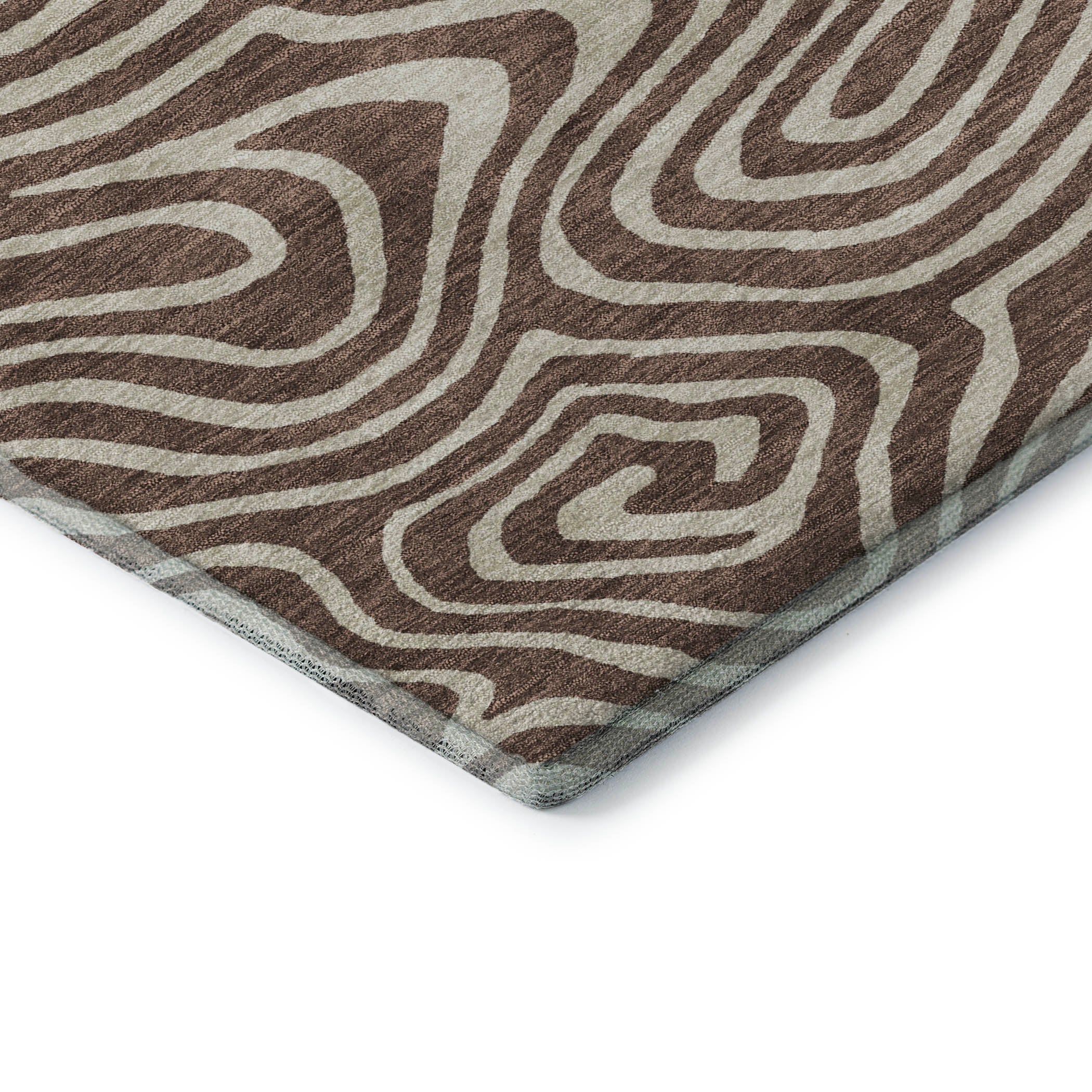Montevideo Machine Washable Transitional Brown Rug 1'8" x 2'6" #shape_Rectangle