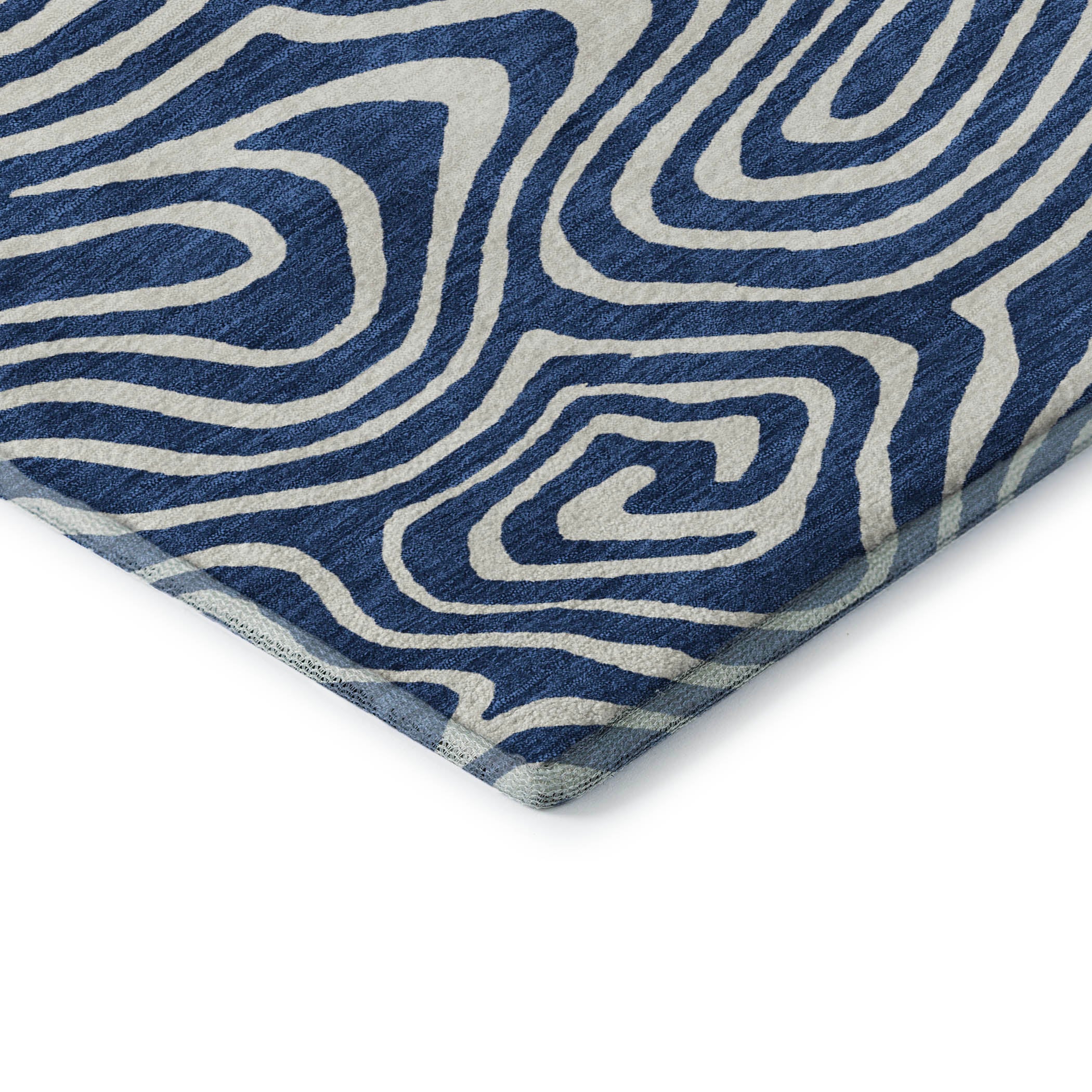 Montevideo Machine Washable Transitional Navy Blue Rug 1'8" x 2'6" #shape_Rectangle