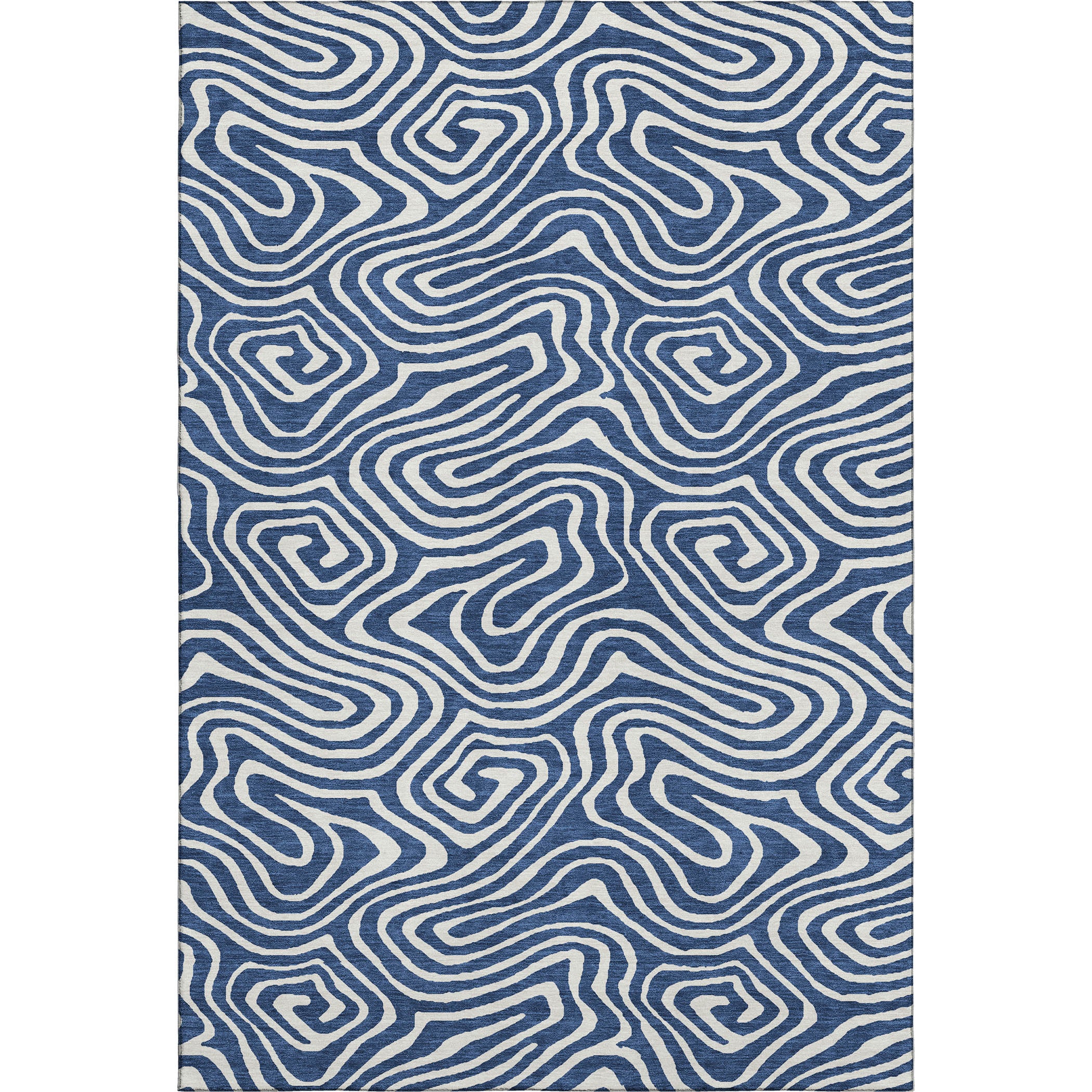 Montevideo Machine Washable Transitional Navy Blue Rug 2'6" x 3'10" #shape_Rectangle