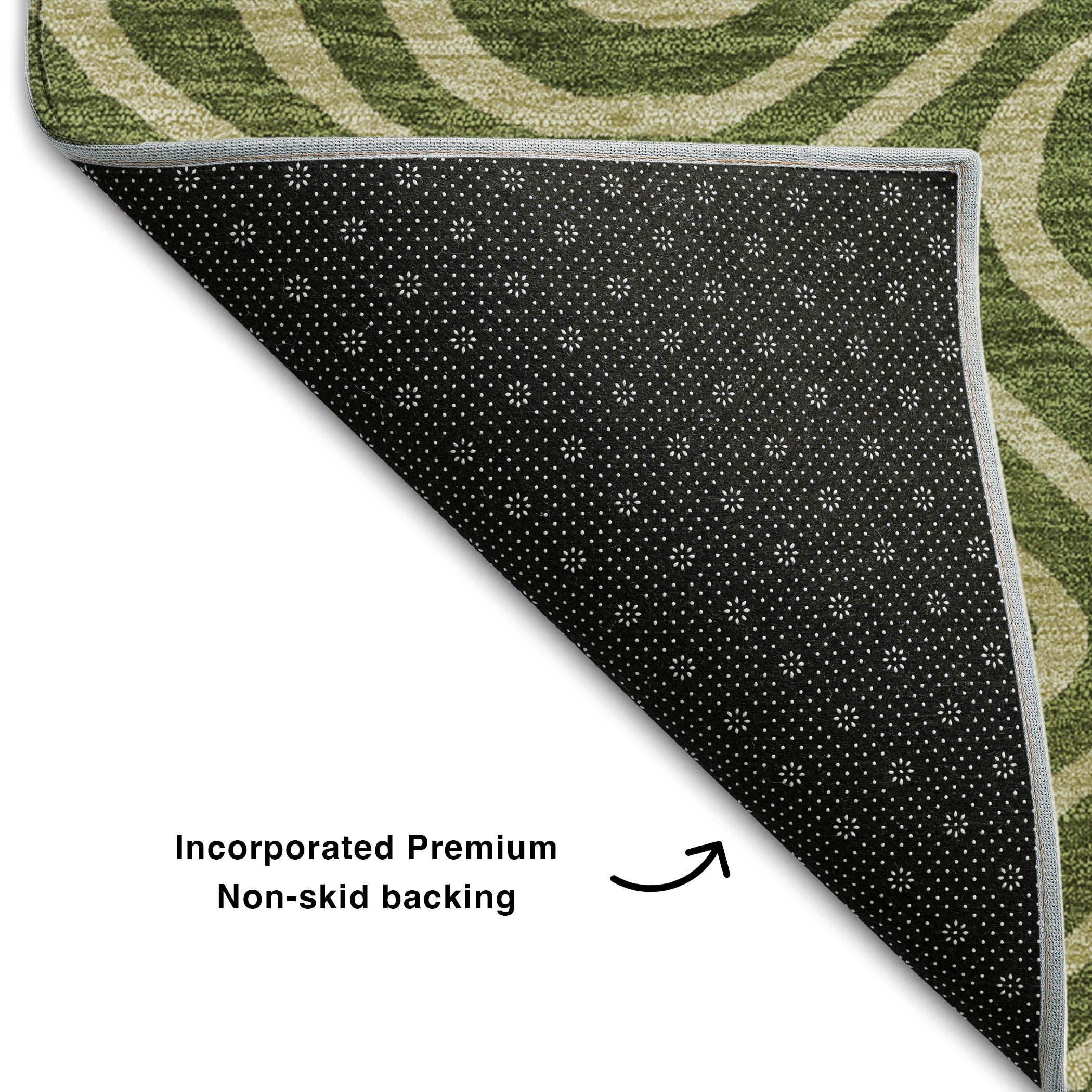 Montevideo Machine Washable Transitional Olive Green Rug 1'8" x 2'6" #shape_Rectangle