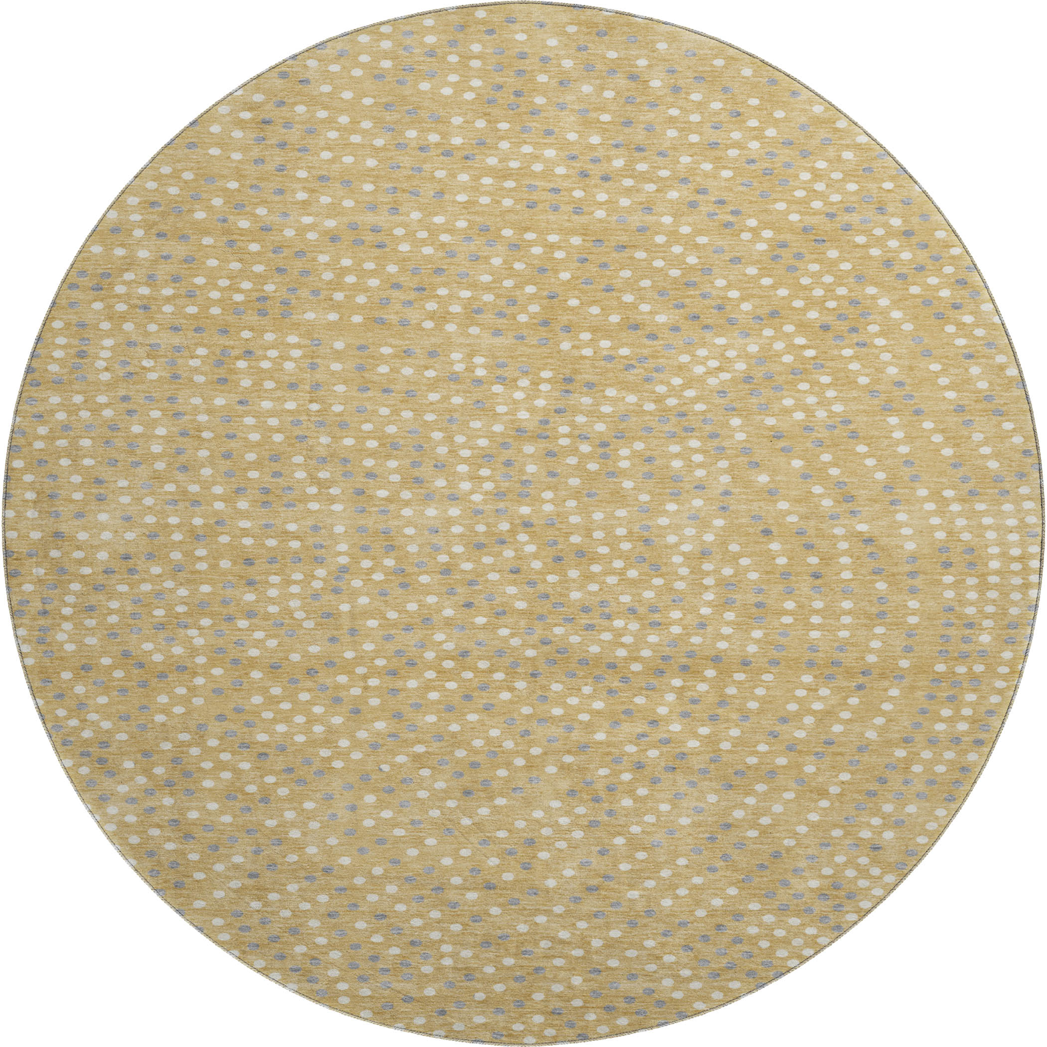 Sarajevo Machine Washable Transitional Gold Rug 8' x 8' #shape_Round