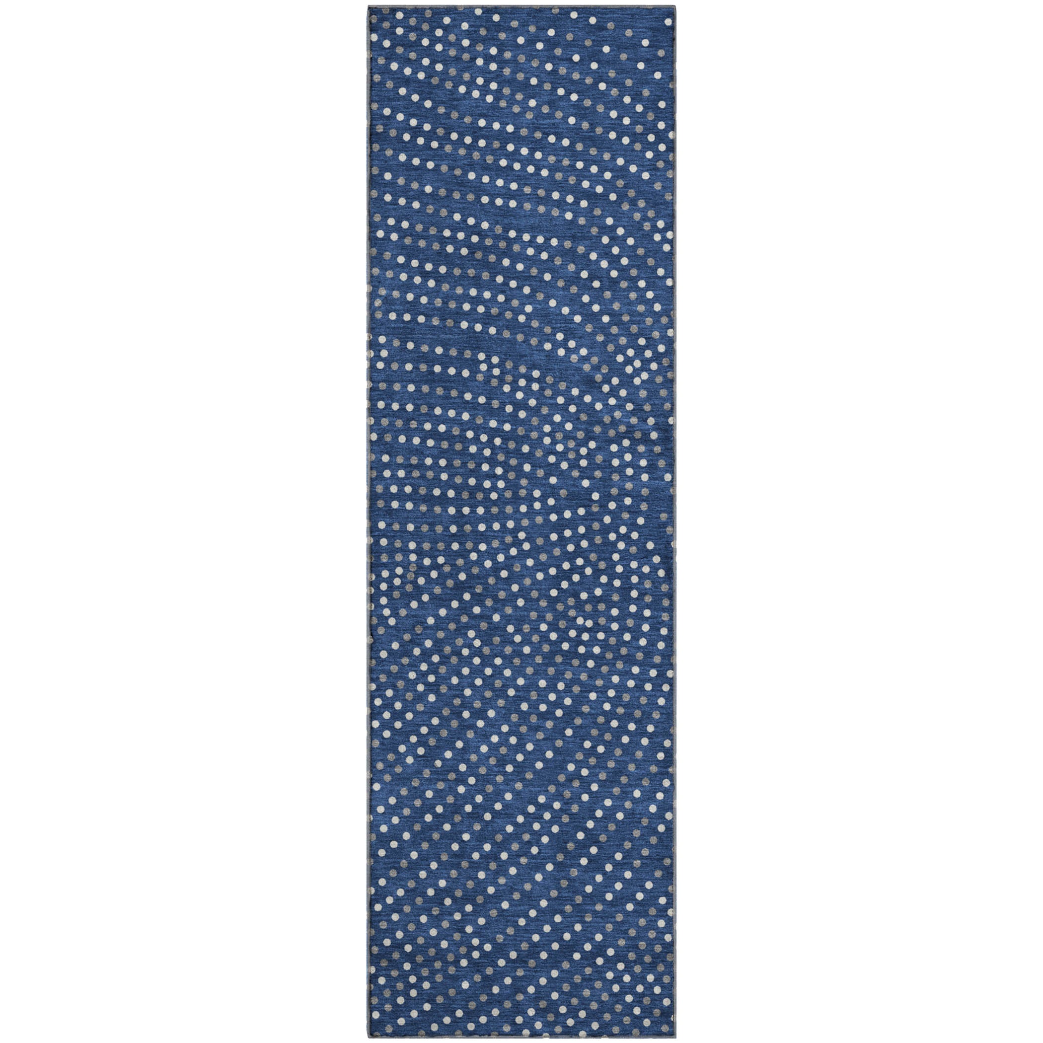 Sarajevo Machine Washable Transitional Navy Blue Rug 2'3" x 7'6" #shape_Runner