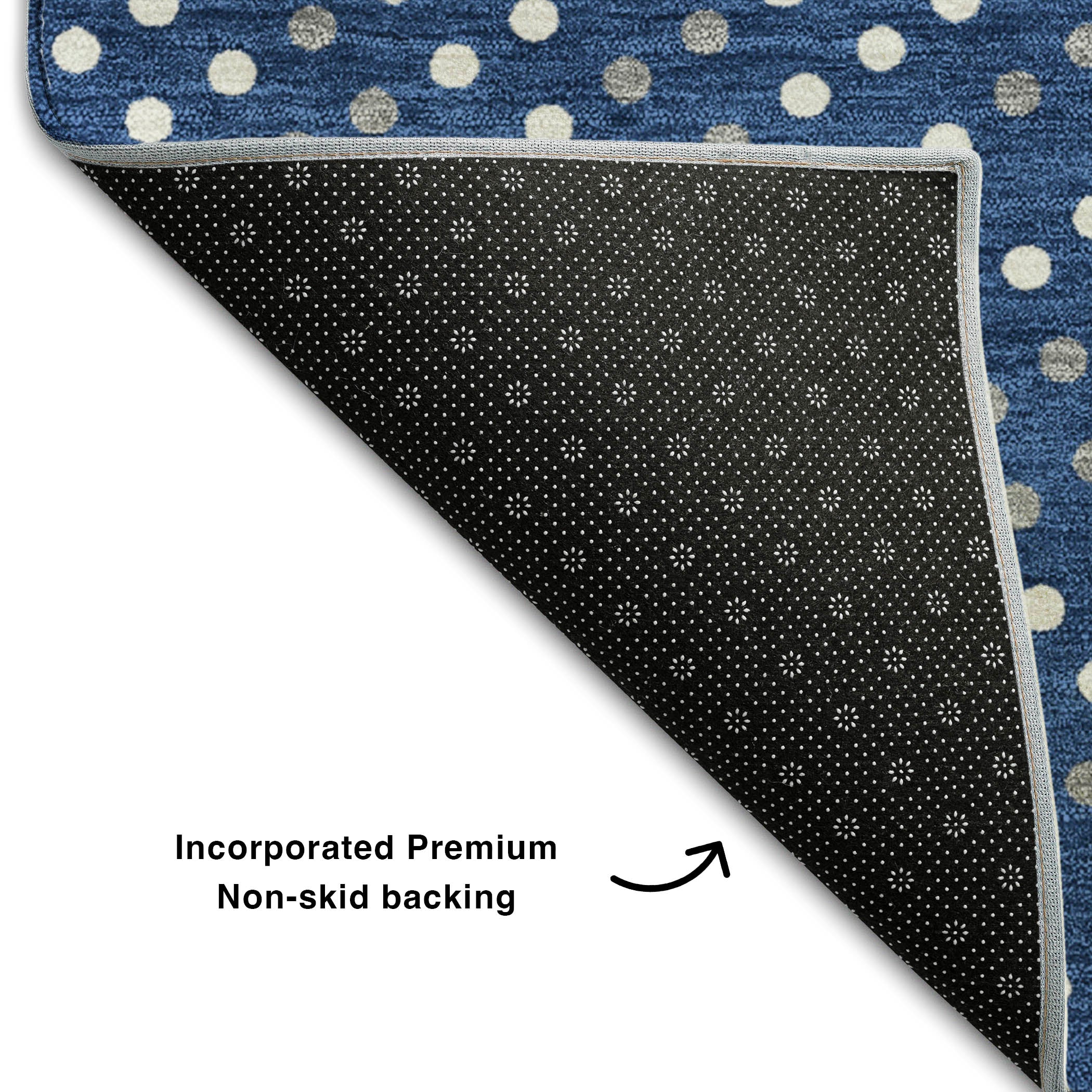 Sarajevo Machine Washable Transitional Navy Blue Rug 1'8" x 2'6" #shape_Rectangle
