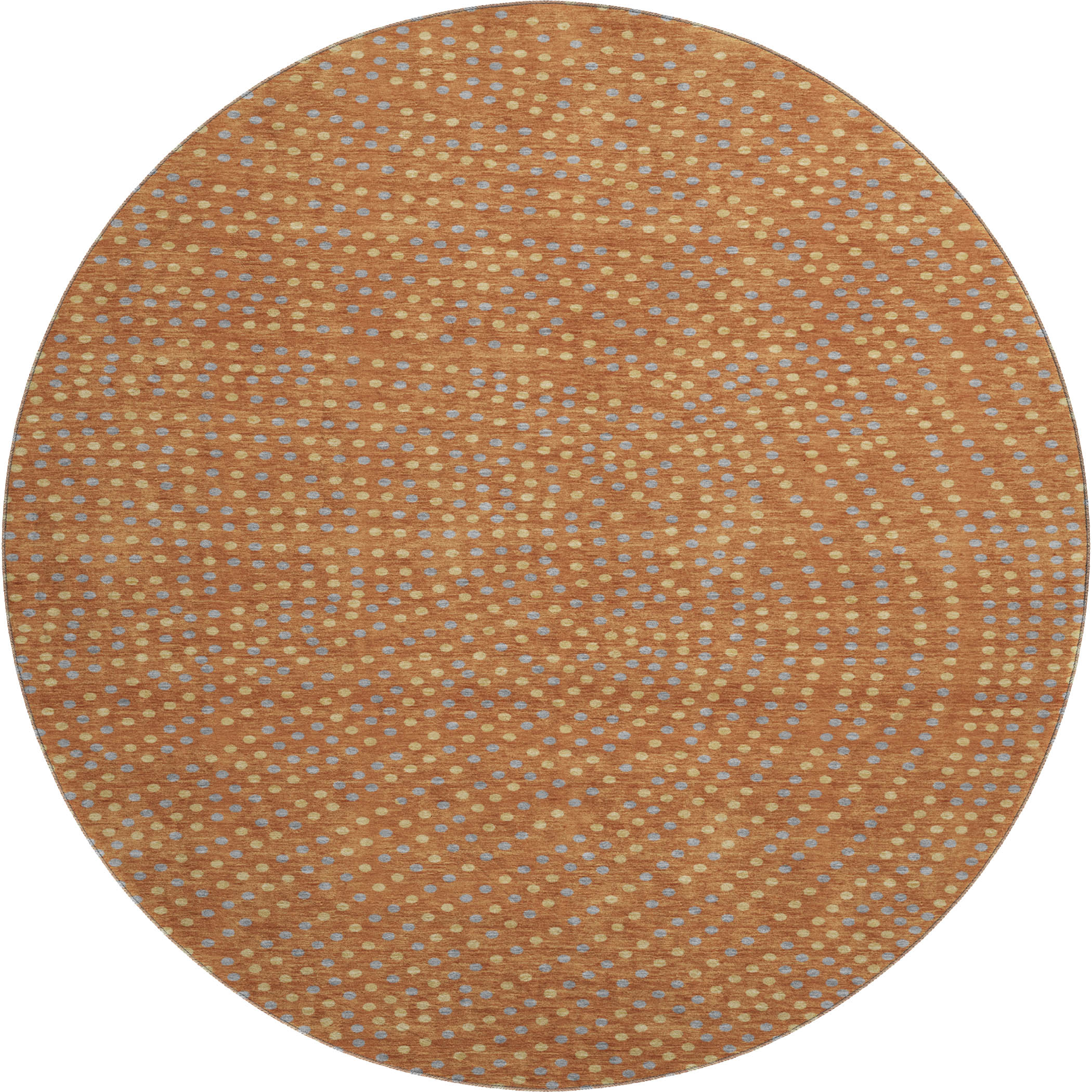 Sarajevo Machine Washable Transitional Paprika Orange Rug 8' x 8' #shape_Round