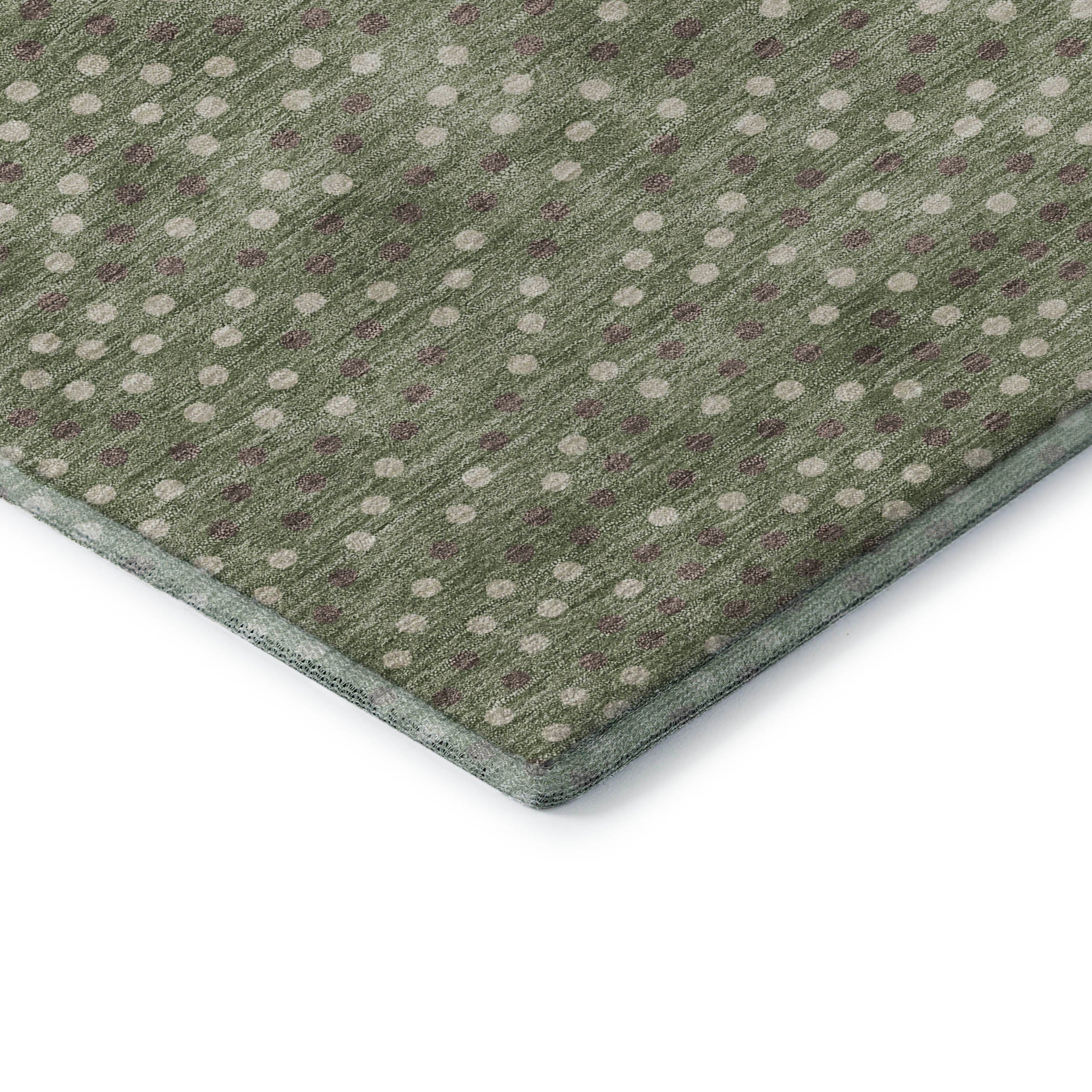 Sarajevo Machine Washable Transitional Sage Green Rug 1'8" x 2'6" #shape_Rectangle