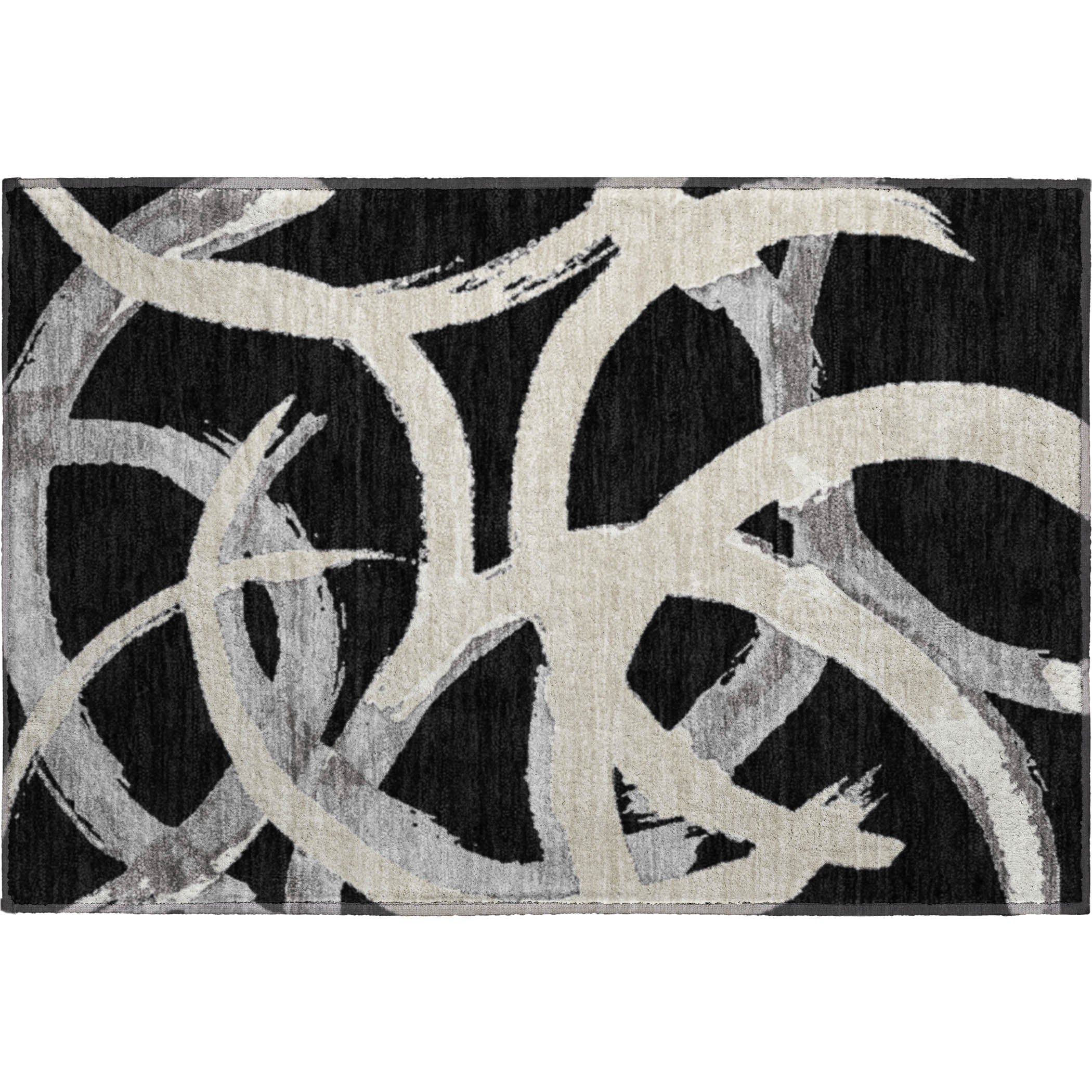 Istanbul Machine Washable Transitional Black Rug 1'8" x 2'6" #shape_Rectangle