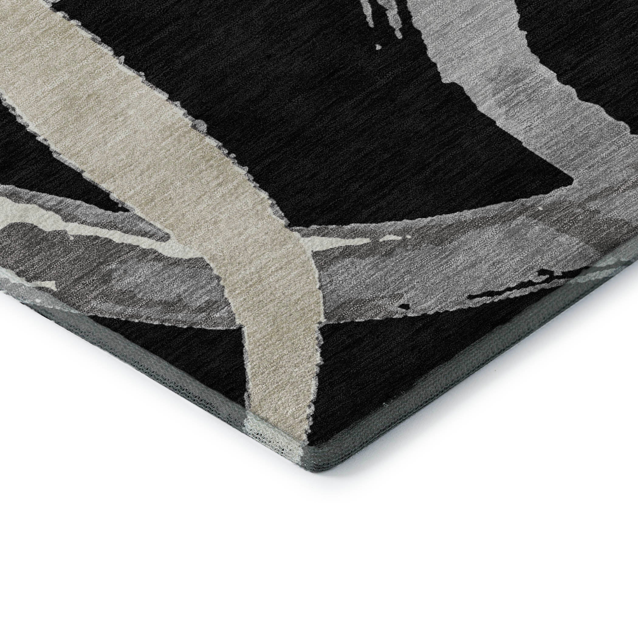 Istanbul Machine Washable Transitional Black Rug 1'8" x 2'6" #shape_Rectangle