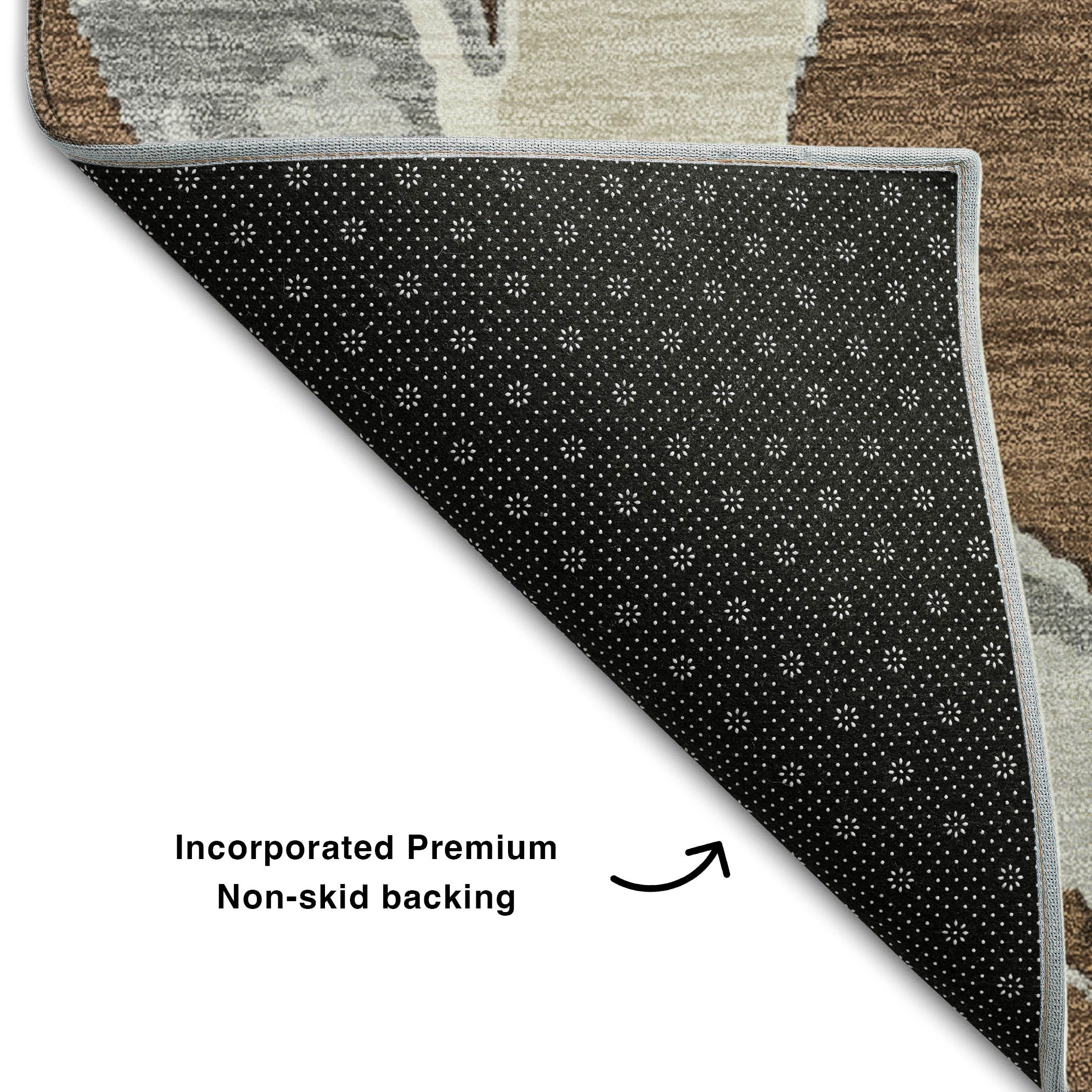 Istanbul Machine Washable Transitional Brown Rug 1'8" x 2'6" #shape_Rectangle