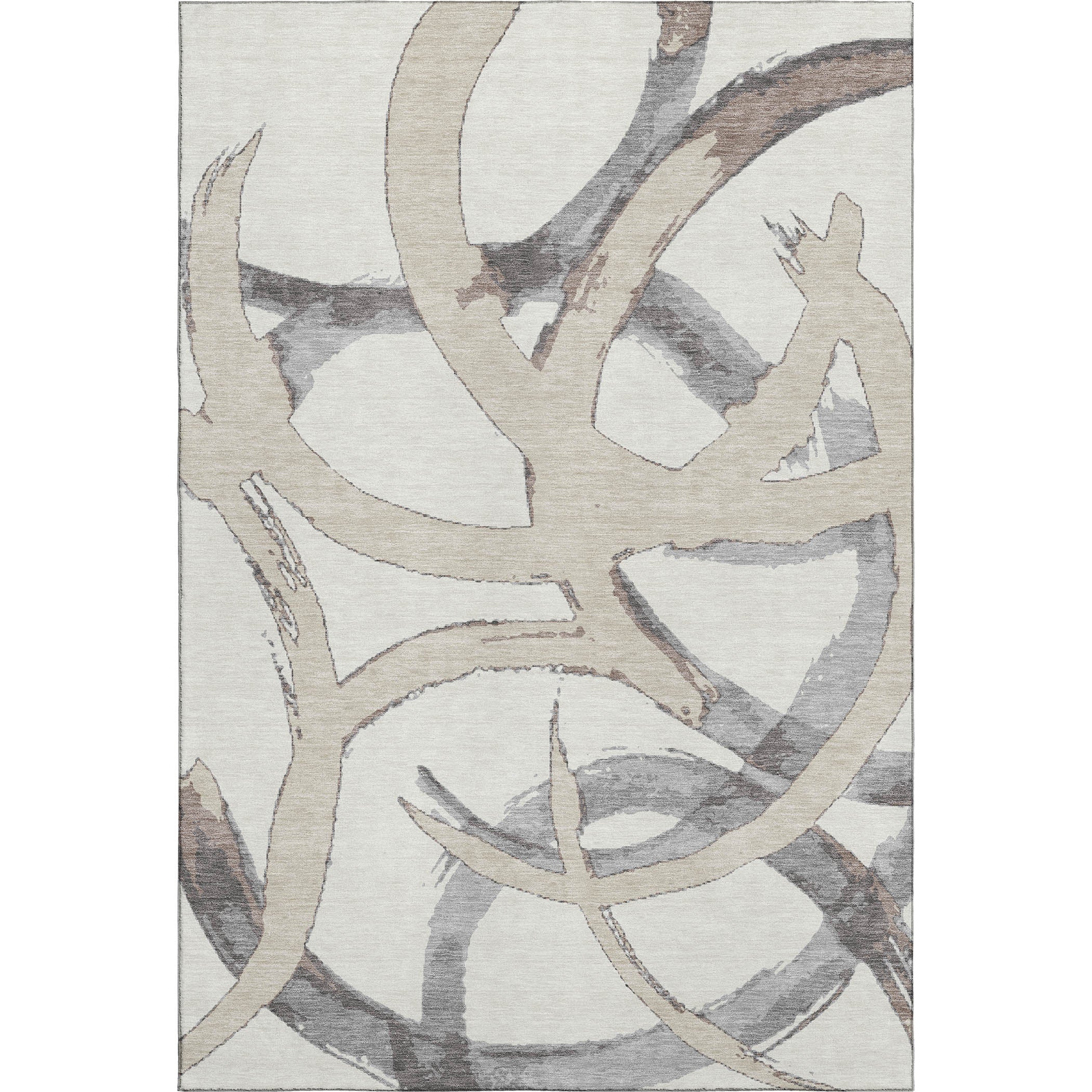 Istanbul Machine Washable Transitional Ivory Rug 2'6" x 3'10" #shape_Rectangle