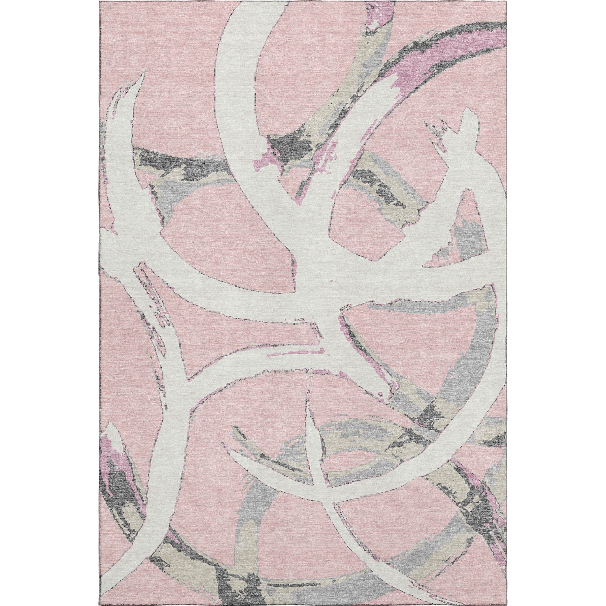 Istanbul Machine Washable Transitional Pink Rug 2'6" x 3'10" #shape_Rectangle