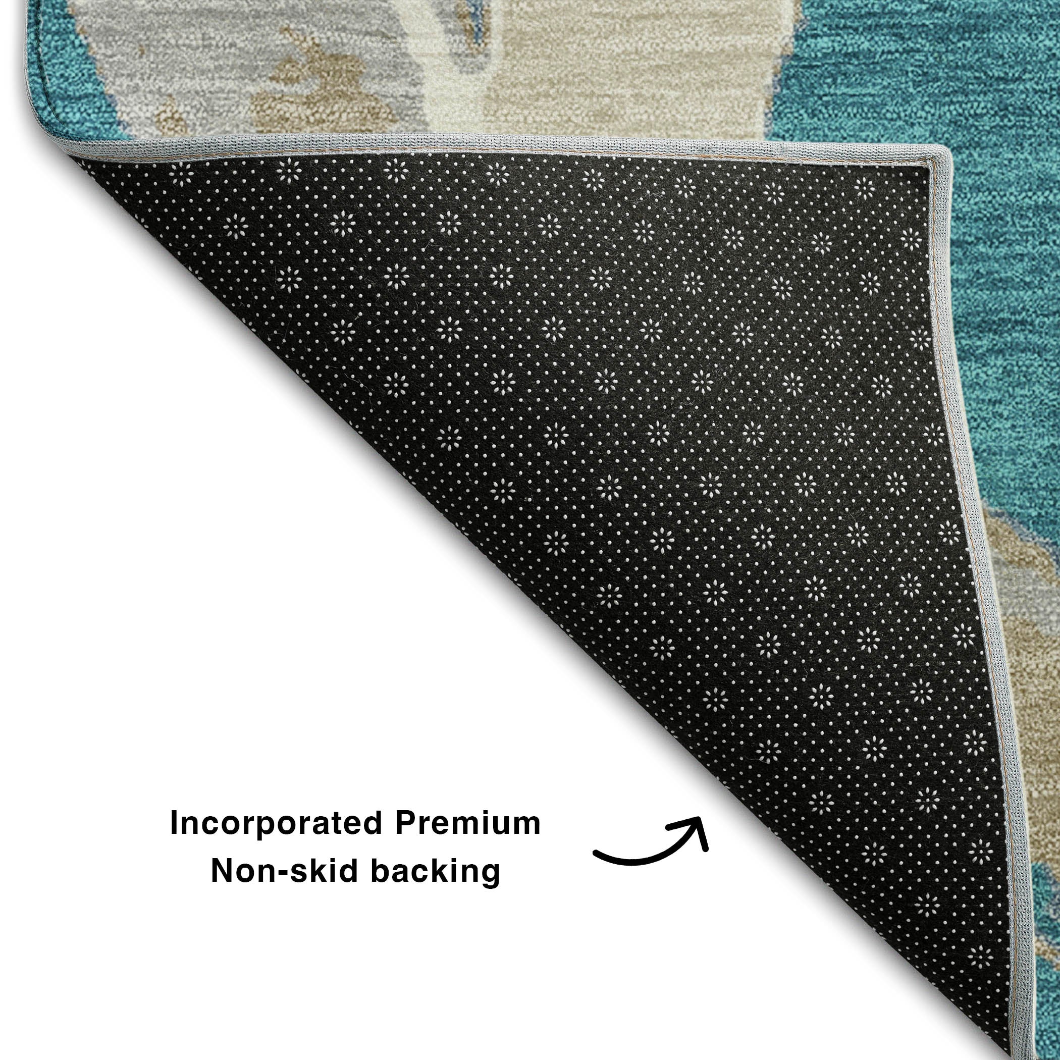 Istanbul Machine Washable Transitional Teal Rug 1'8" x 2'6" #shape_Rectangle