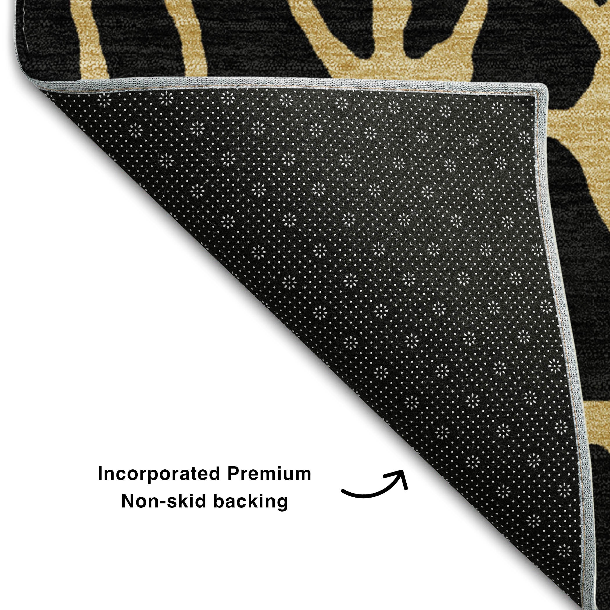 Santorini Machine Washable Transitional Black Rug 1'8" x 2'6" #shape_Rectangle