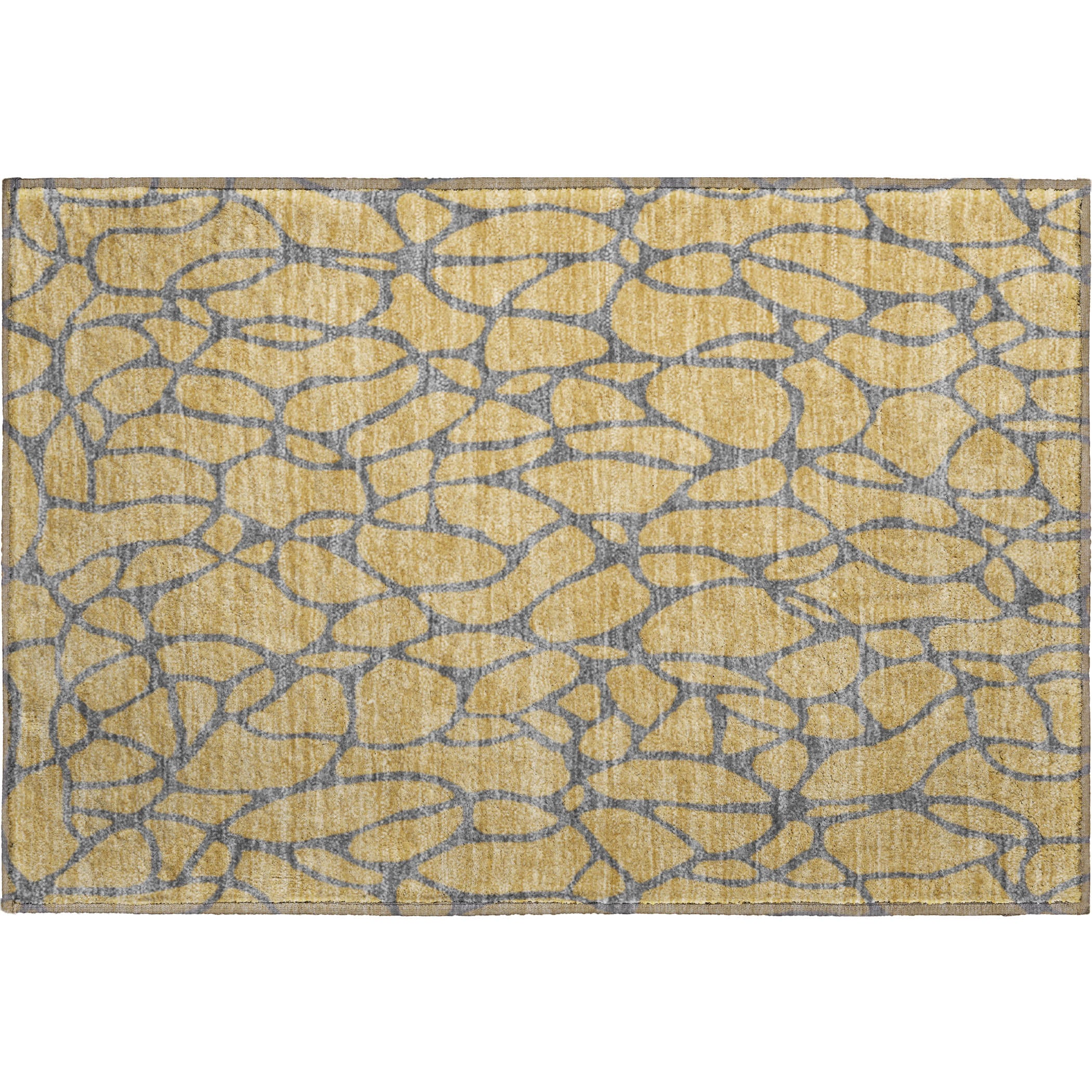 Santorini Machine Washable Transitional Gold Rug 1'8" x 2'6" #shape_Rectangle