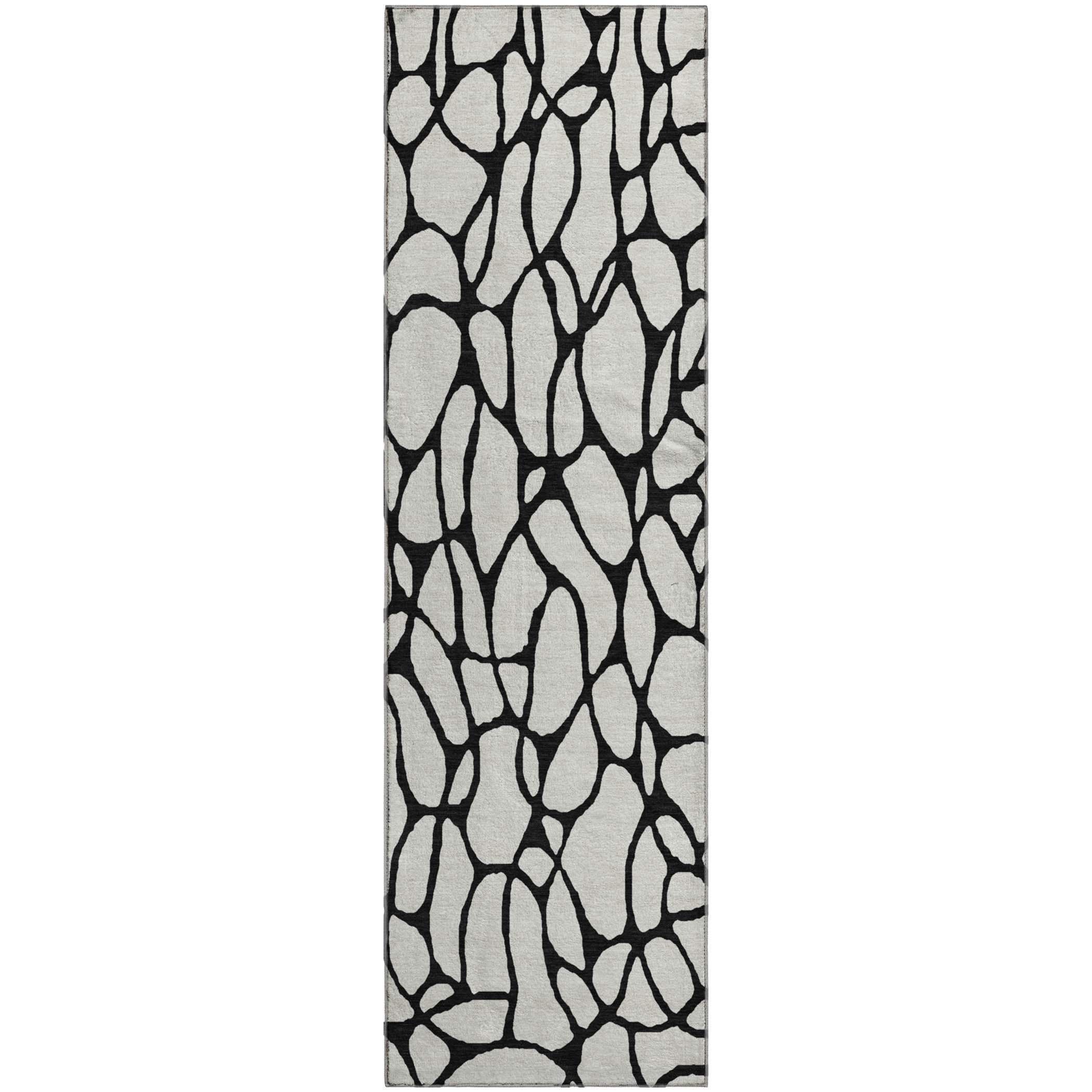 Santorini Machine Washable Transitional Ivory Rug 2'3" x 7'6" #shape_Runner