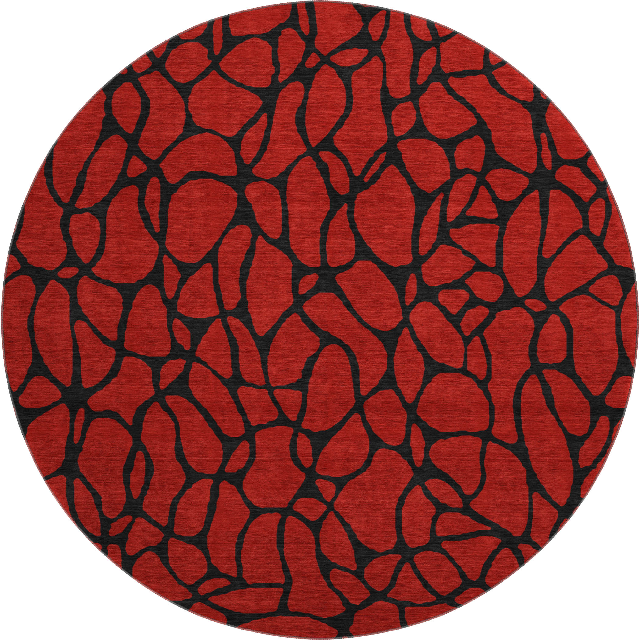 Santorini Machine Washable Transitional Red Rug 8' x 8' #shape_Round