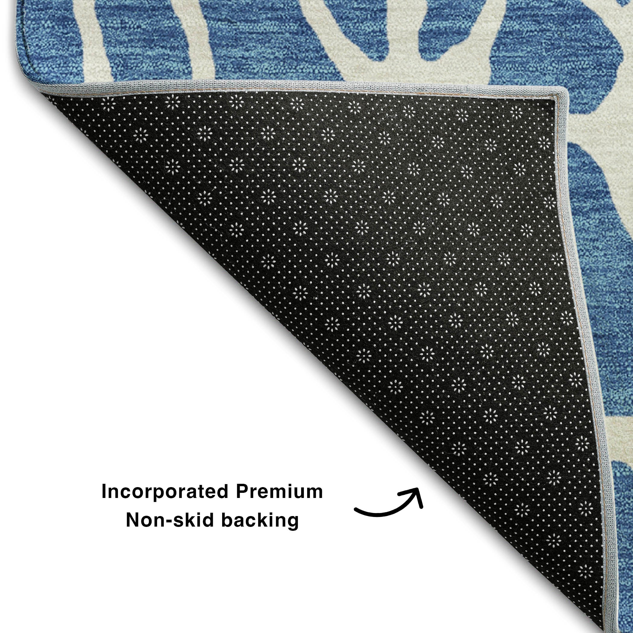 Dublin Machine Washable Transitional Blue Rug 1'8" x 2'6" #shape_Rectangle