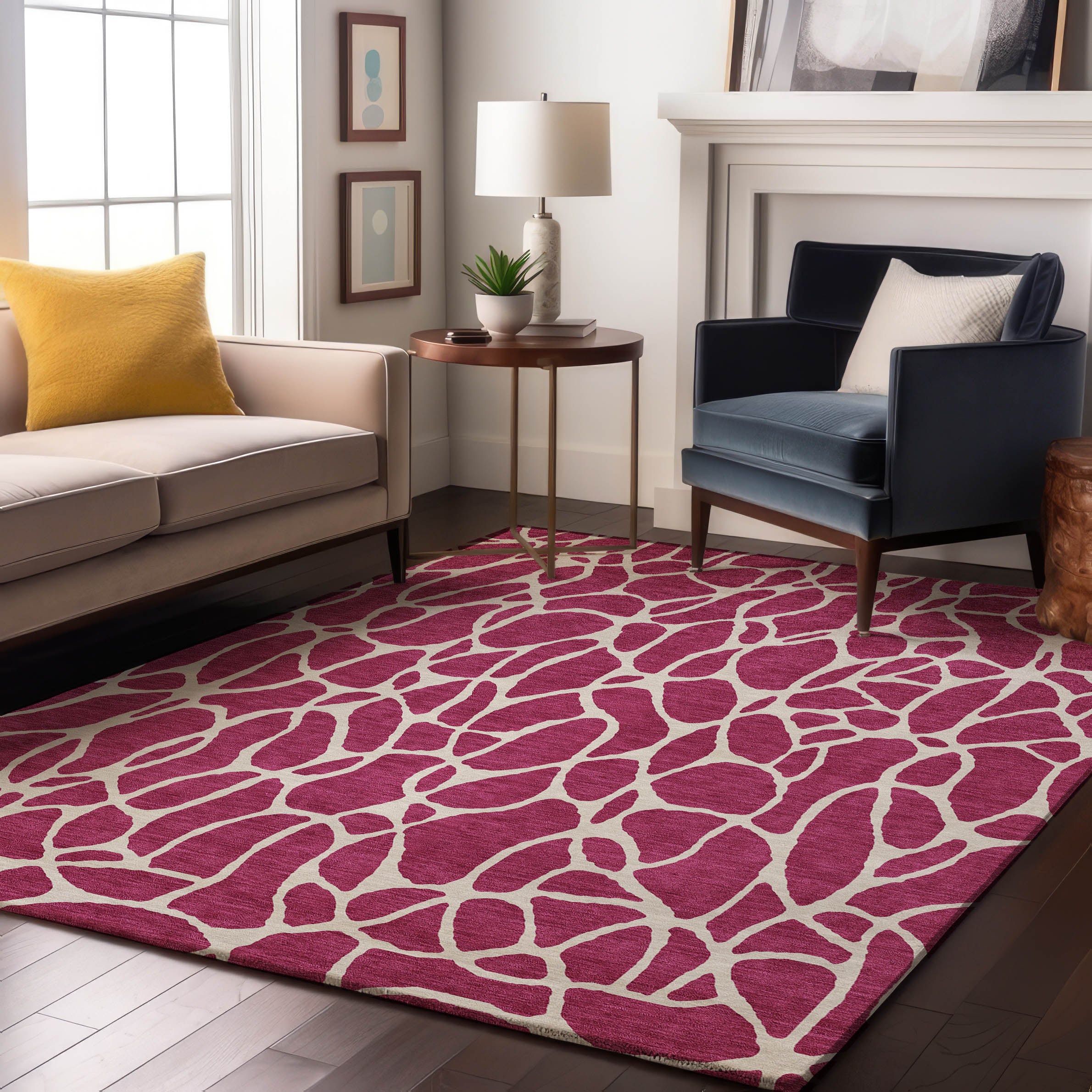 Dublin Machine Washable Transitional Blush Pink Rug 2'6" x 3'10" #shape_Rectangle