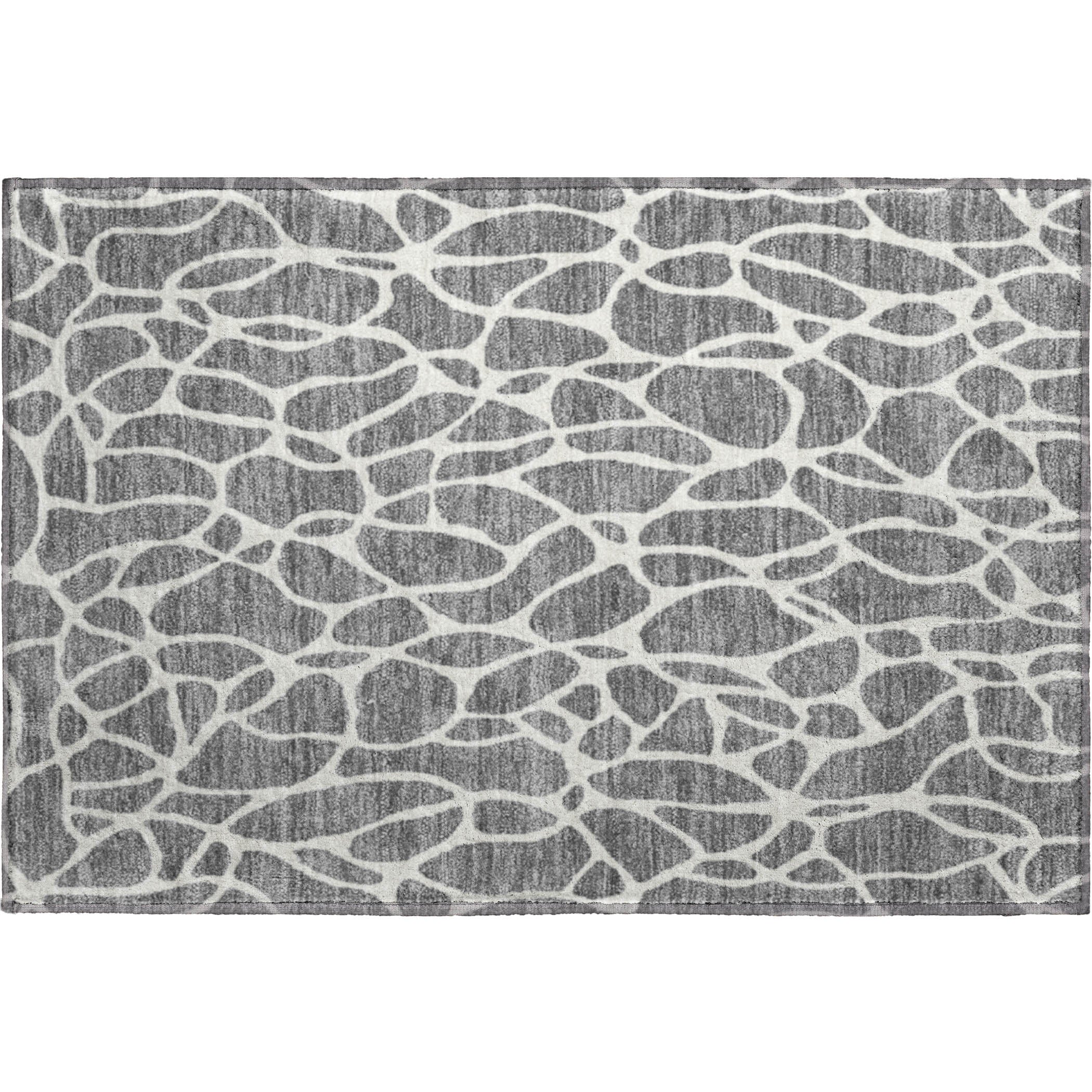 Dublin Machine Washable Transitional Gray Rug 1'8" x 2'6" #shape_Rectangle