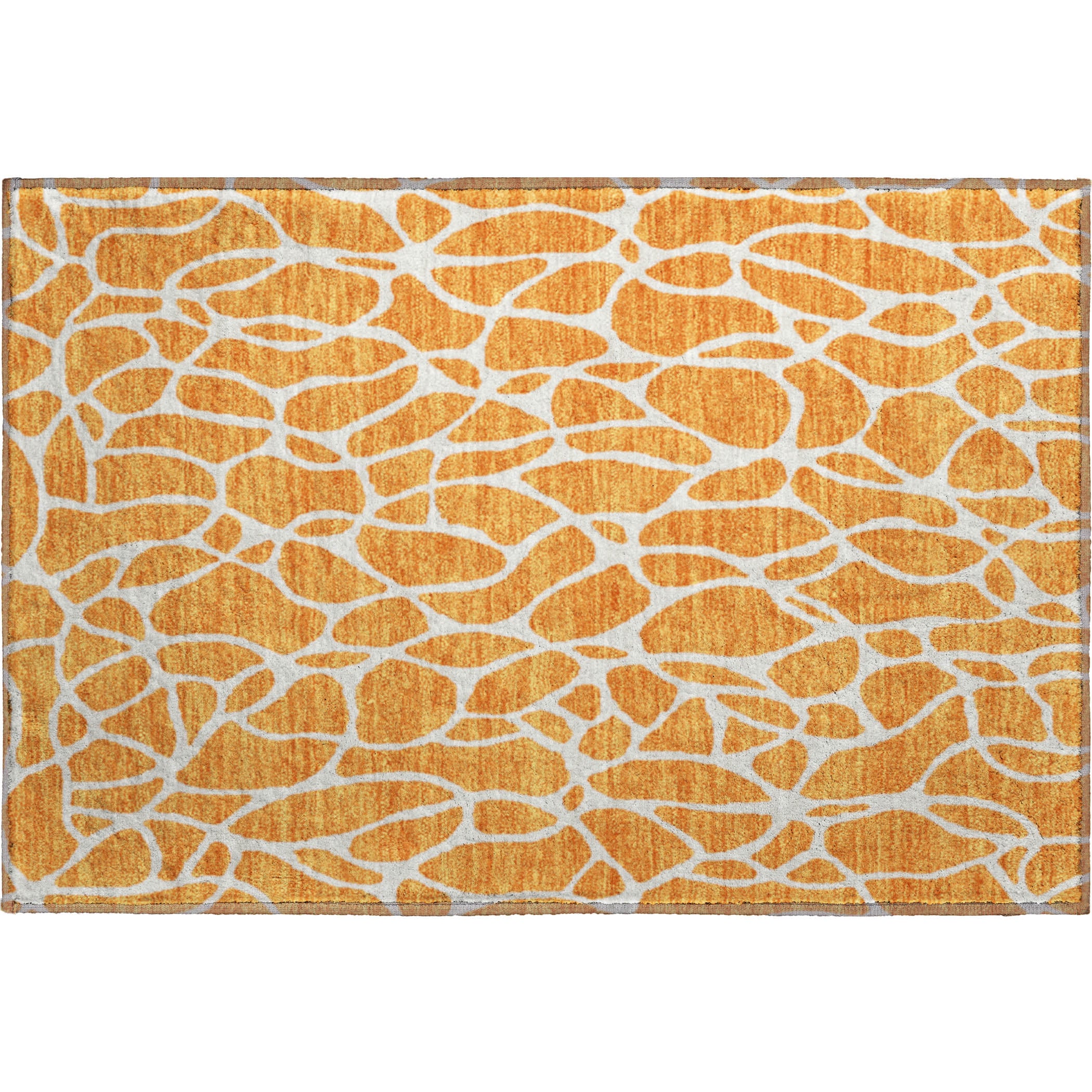 Dublin Machine Washable Transitional Orange Rug 1'8" x 2'6" #shape_Rectangle