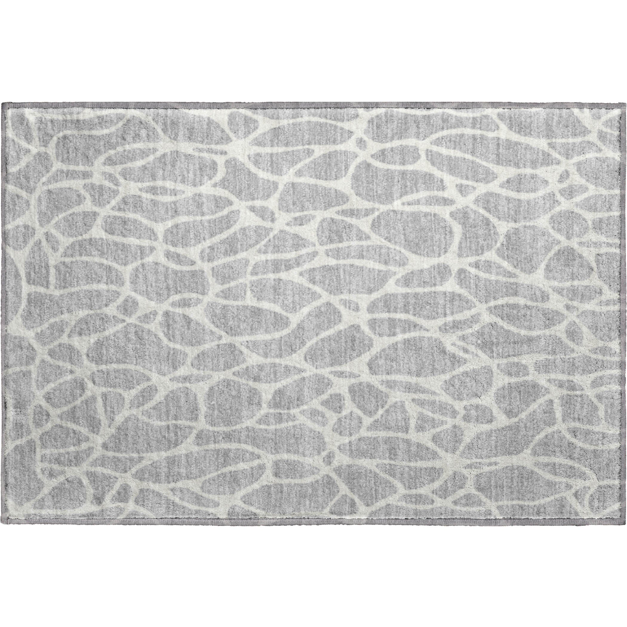 Dublin Machine Washable Transitional Silver Gray Rug 1'8" x 2'6" #shape_Rectangle