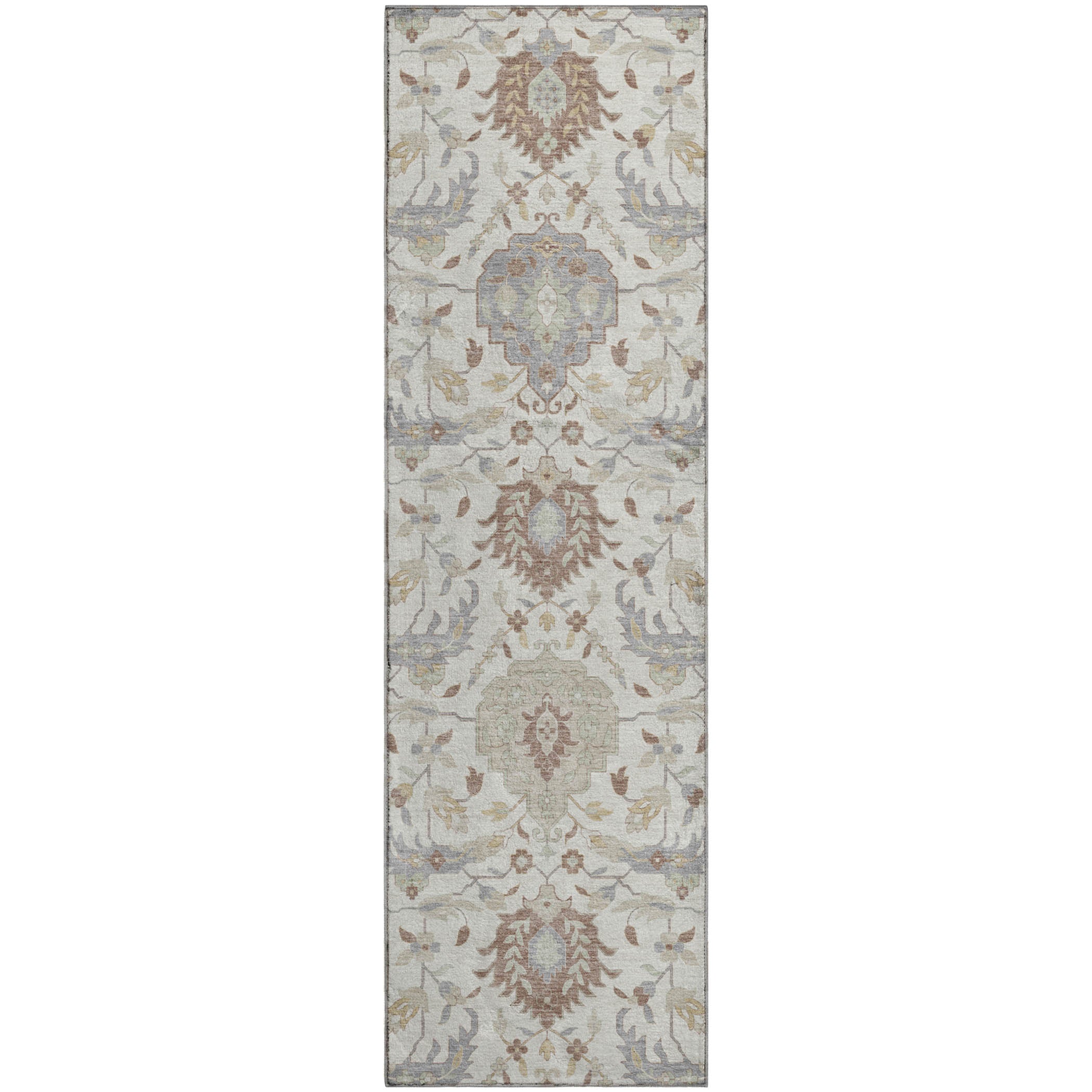 Lisbon Machine Washable Traditional Ivory Rug 2'3" x 7'6" #shape_Runner