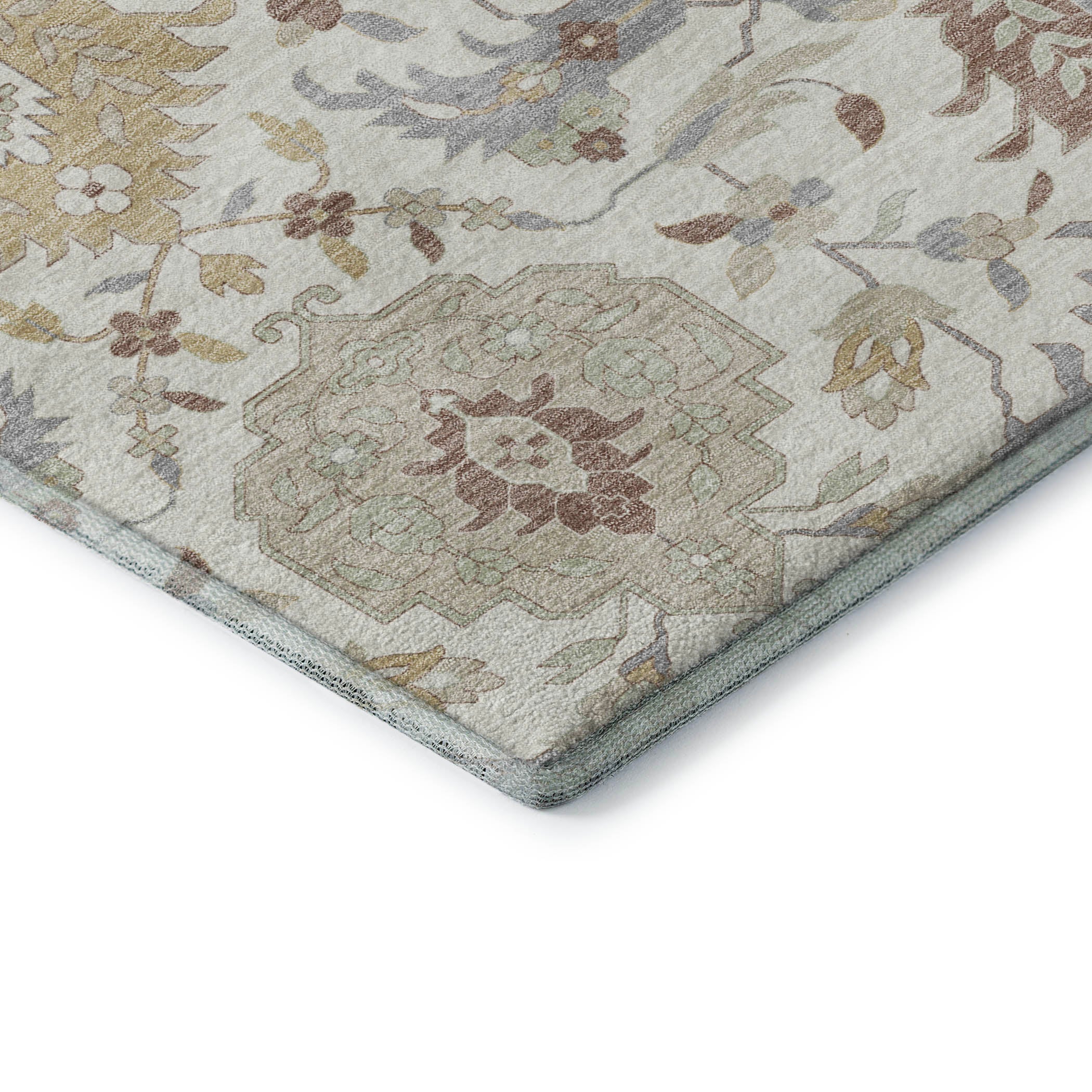 Lisbon Machine Washable Traditional Ivory Rug 1'8" x 2'6" #shape_Rectangle