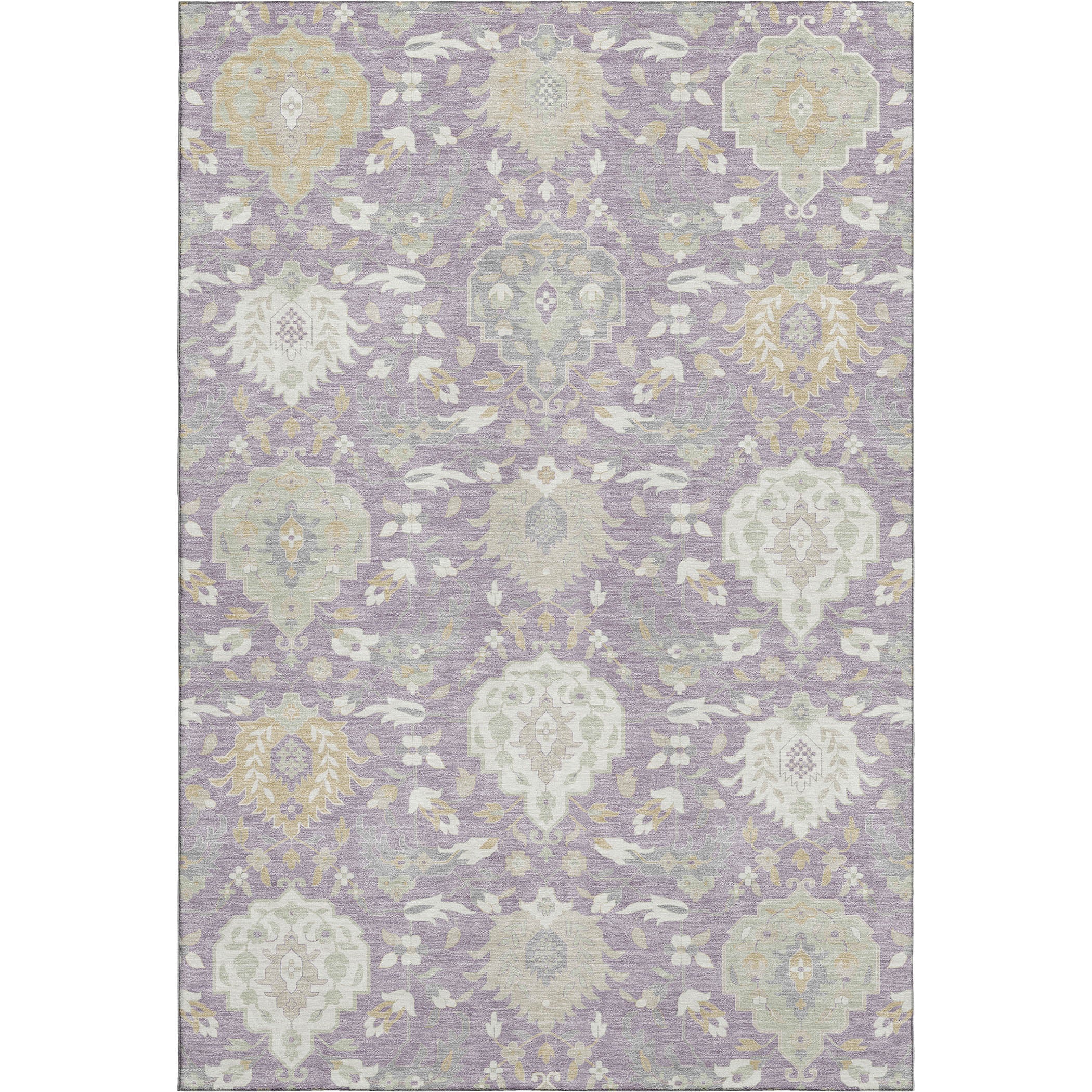 Lisbon Machine Washable Traditional Lavender Purple Rug 2'6" x 3'10" #shape_Rectangle