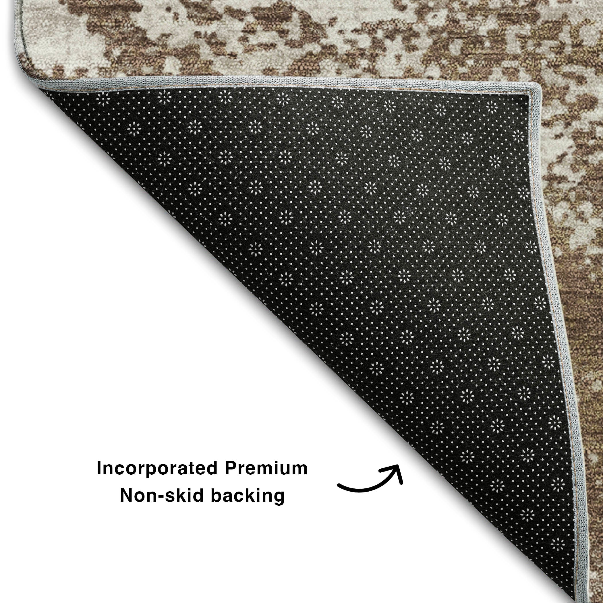 Dublin Machine Washable Transitional Brown Rug 1'8" x 2'6" #shape_Rectangle