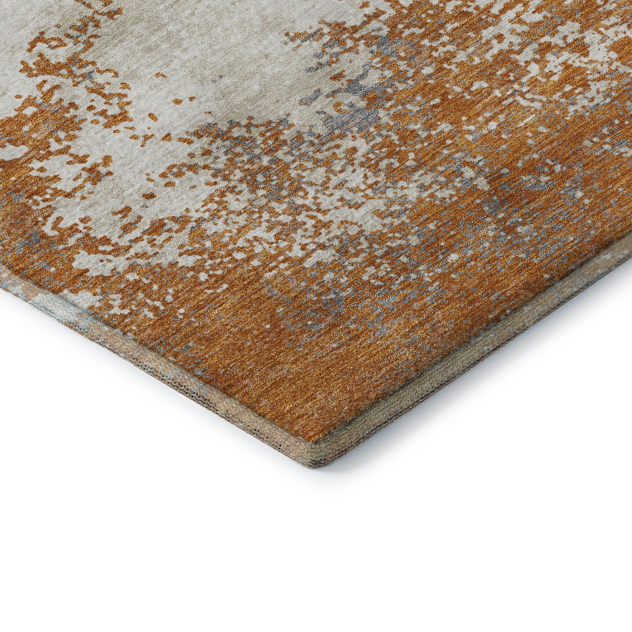Dublin Machine Washable Transitional Copper Orange Rug 1'8" x 2'6" #shape_Rectangle