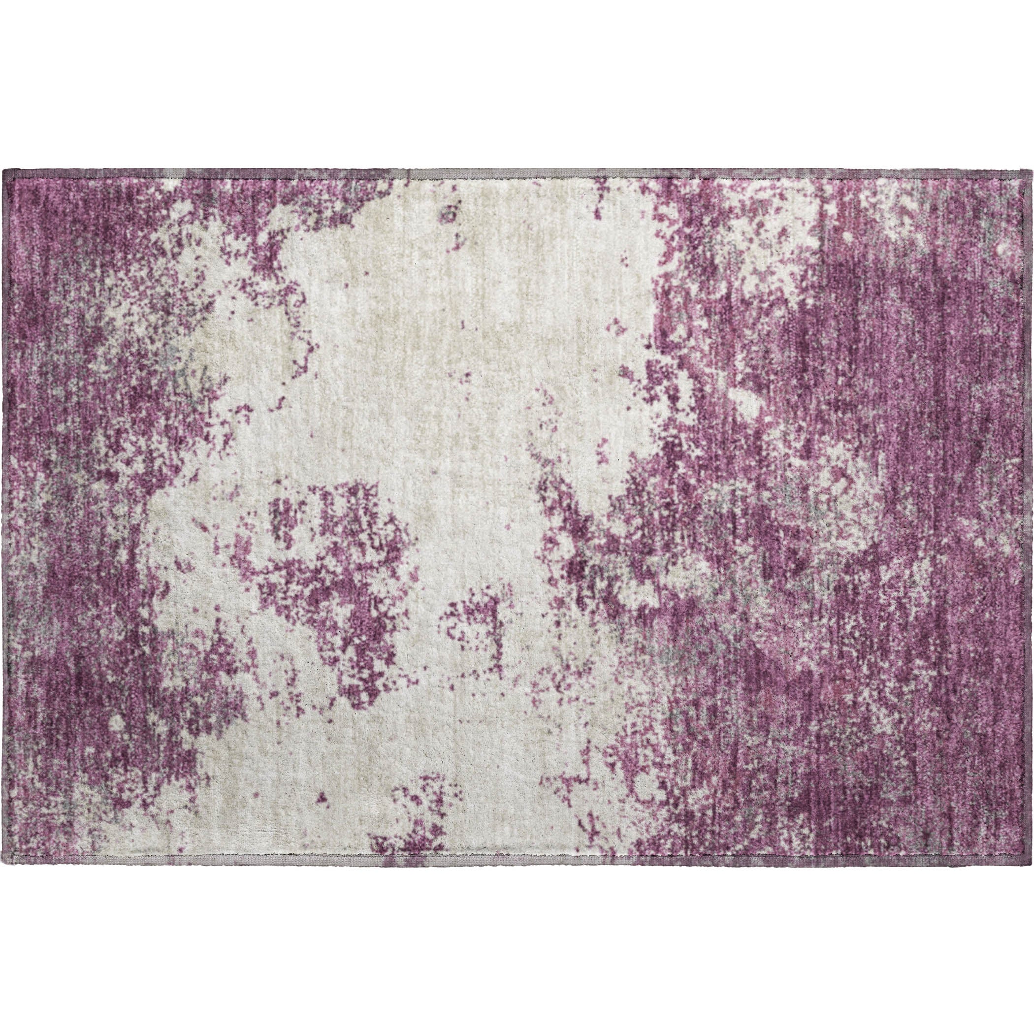 Dublin Machine Washable Transitional Eggplant Purple Rug 1'8" x 2'6" #shape_Rectangle
