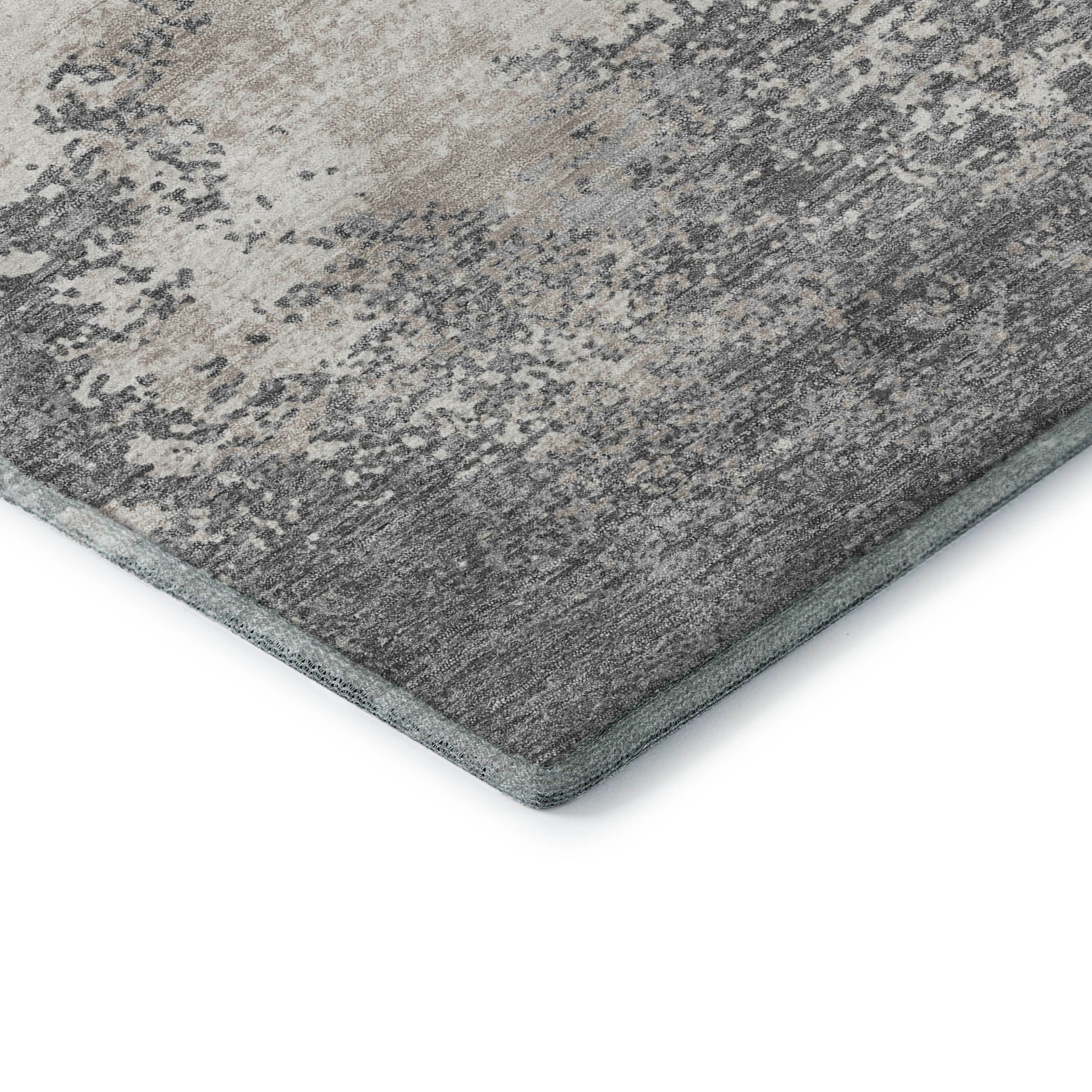 Dublin Machine Washable Transitional Gray Rug 1'8" x 2'6" #shape_Rectangle