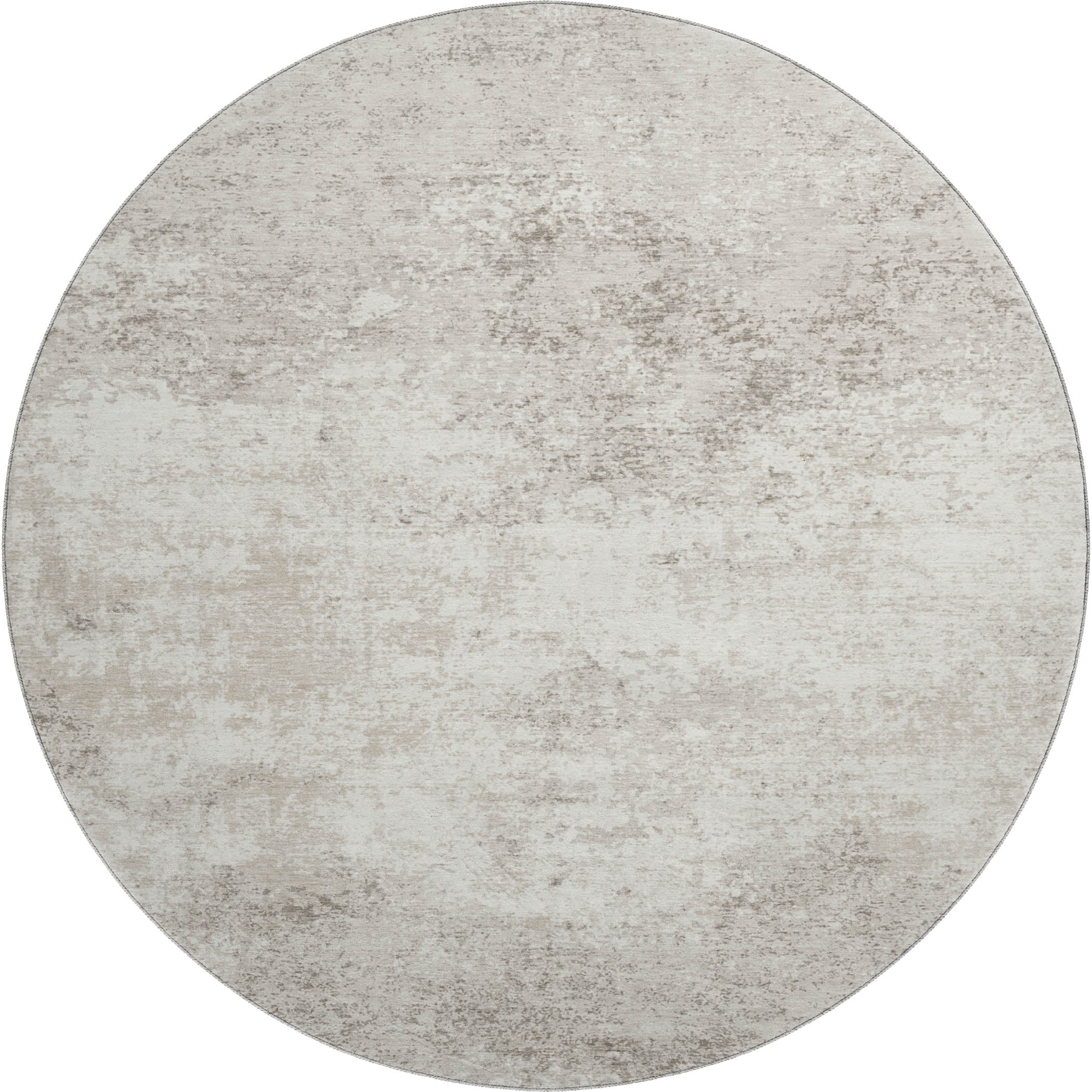 Dublin Machine Washable Transitional Ivory Rug 8' x 8' #shape_Round