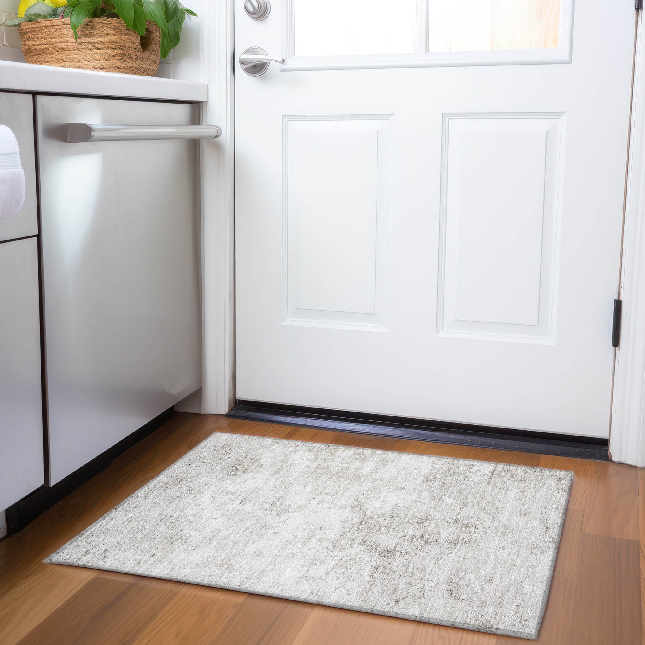 Dublin Machine Washable Transitional Ivory Rug 1'8" x 2'6" #shape_Rectangle