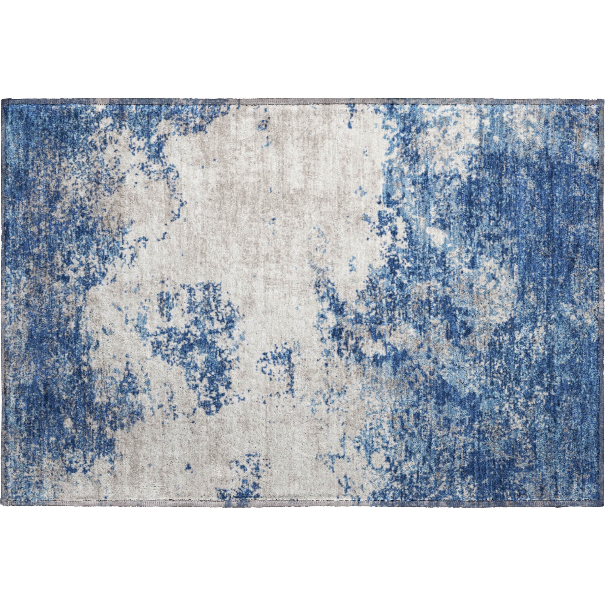 Dublin Machine Washable Transitional Navy Blue Rug 1'8" x 2'6" #shape_Rectangle